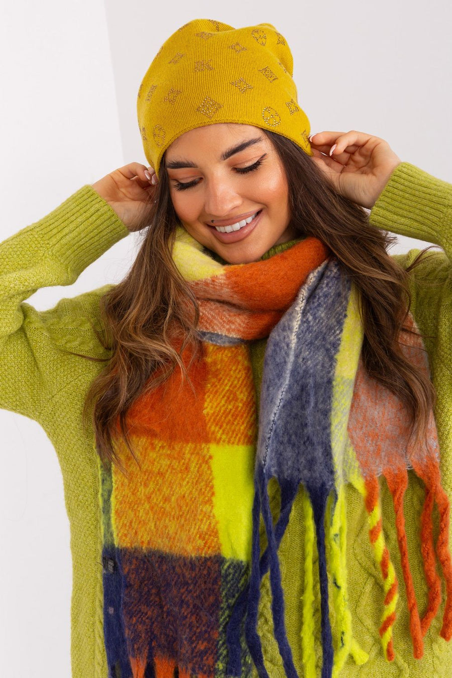 AT Olive Acrylic Beanie Hat