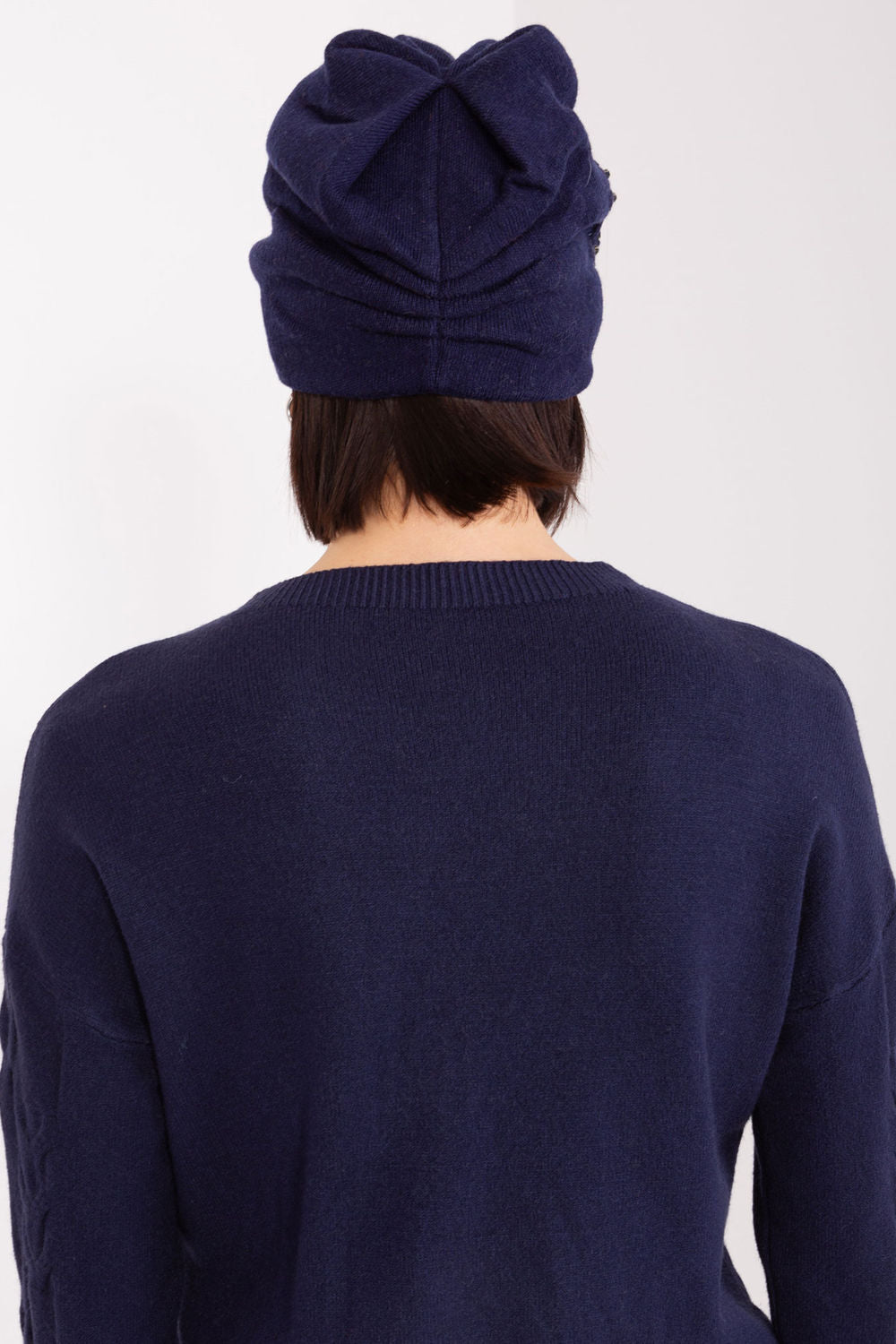 AT Navy Knitted Beanie Hat - view 3