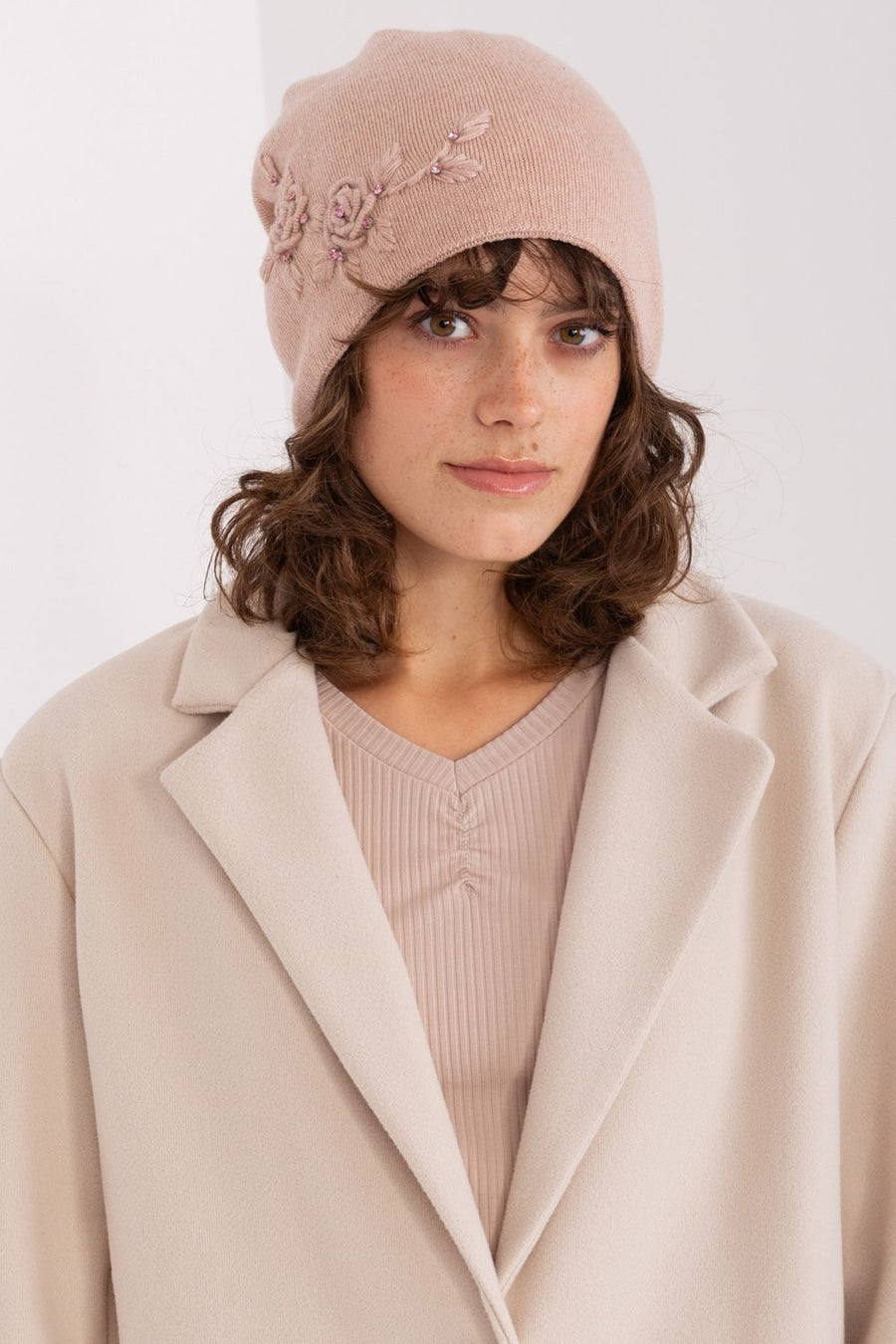 AT Dark Pink Knitted Beanie Hat