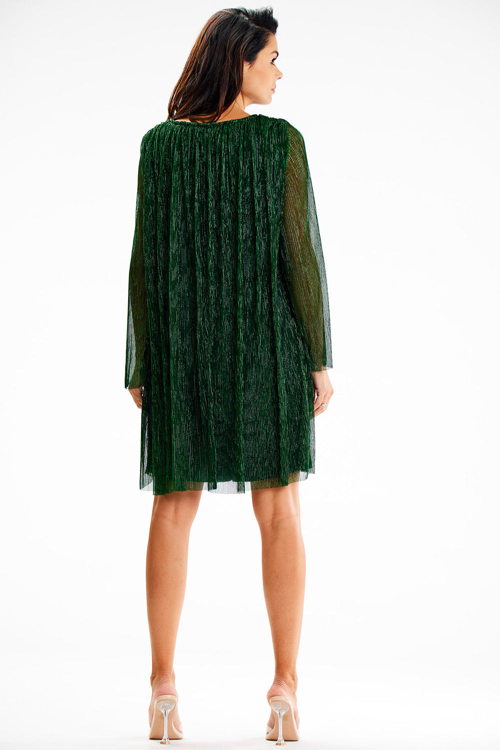 Awama Green Satin Evening Dress - view 4