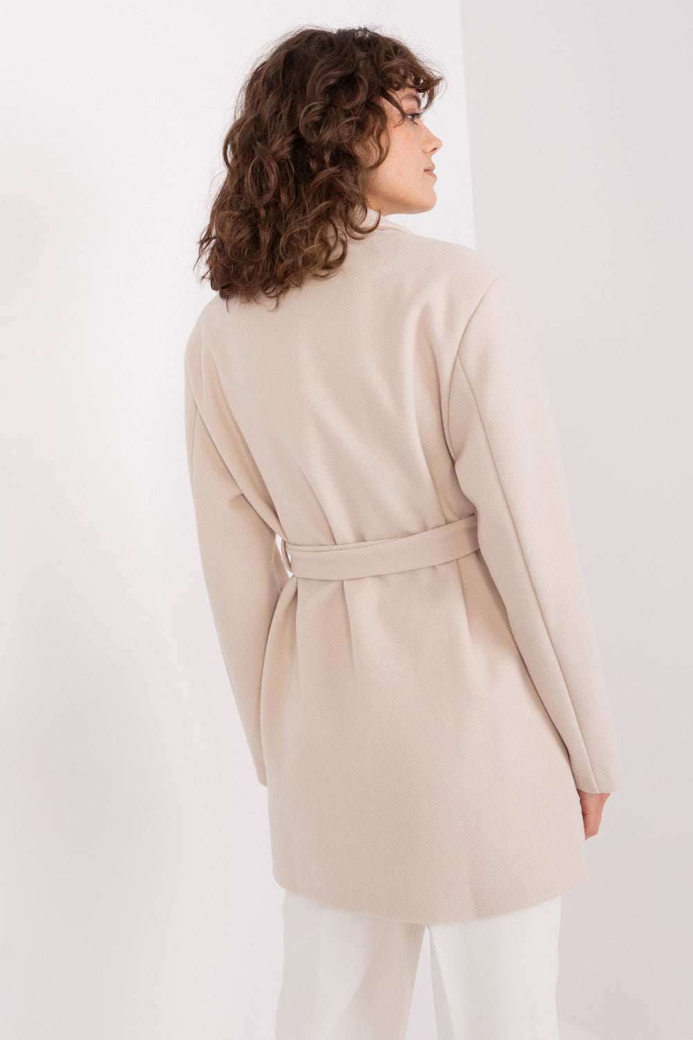 Och Bella Light Beige Long Sleeve Coat - view 3