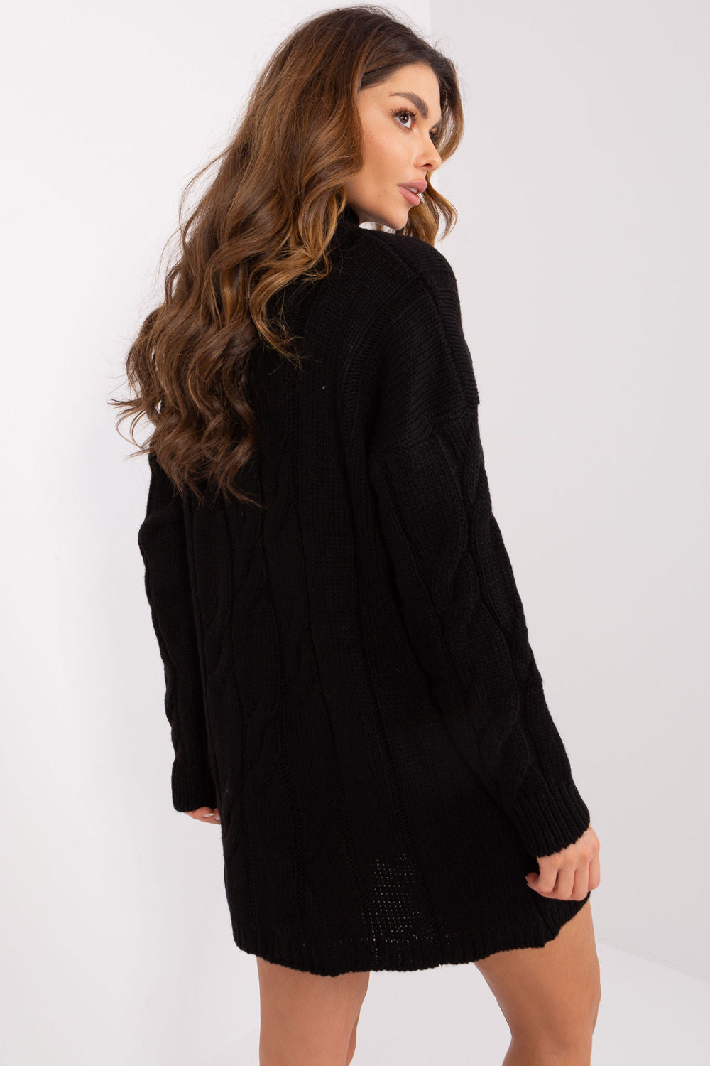 Rue Paris Black Roll Neck Long Sleeve Dress - view 3