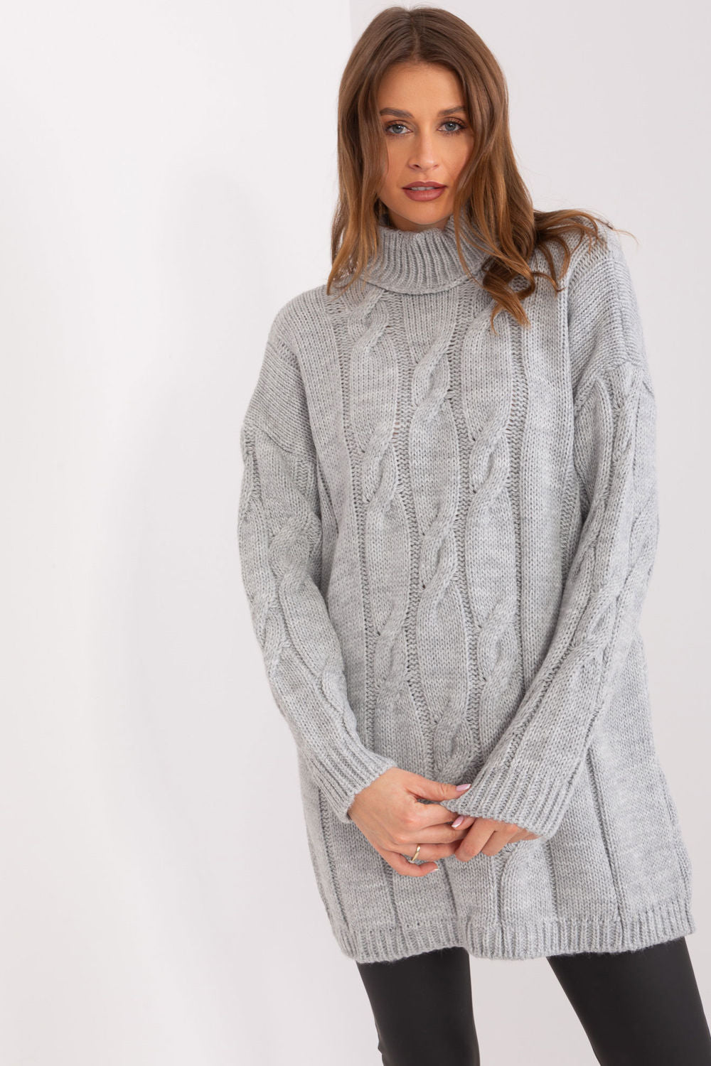 Rue Paris Grey Long Sleeve Dress