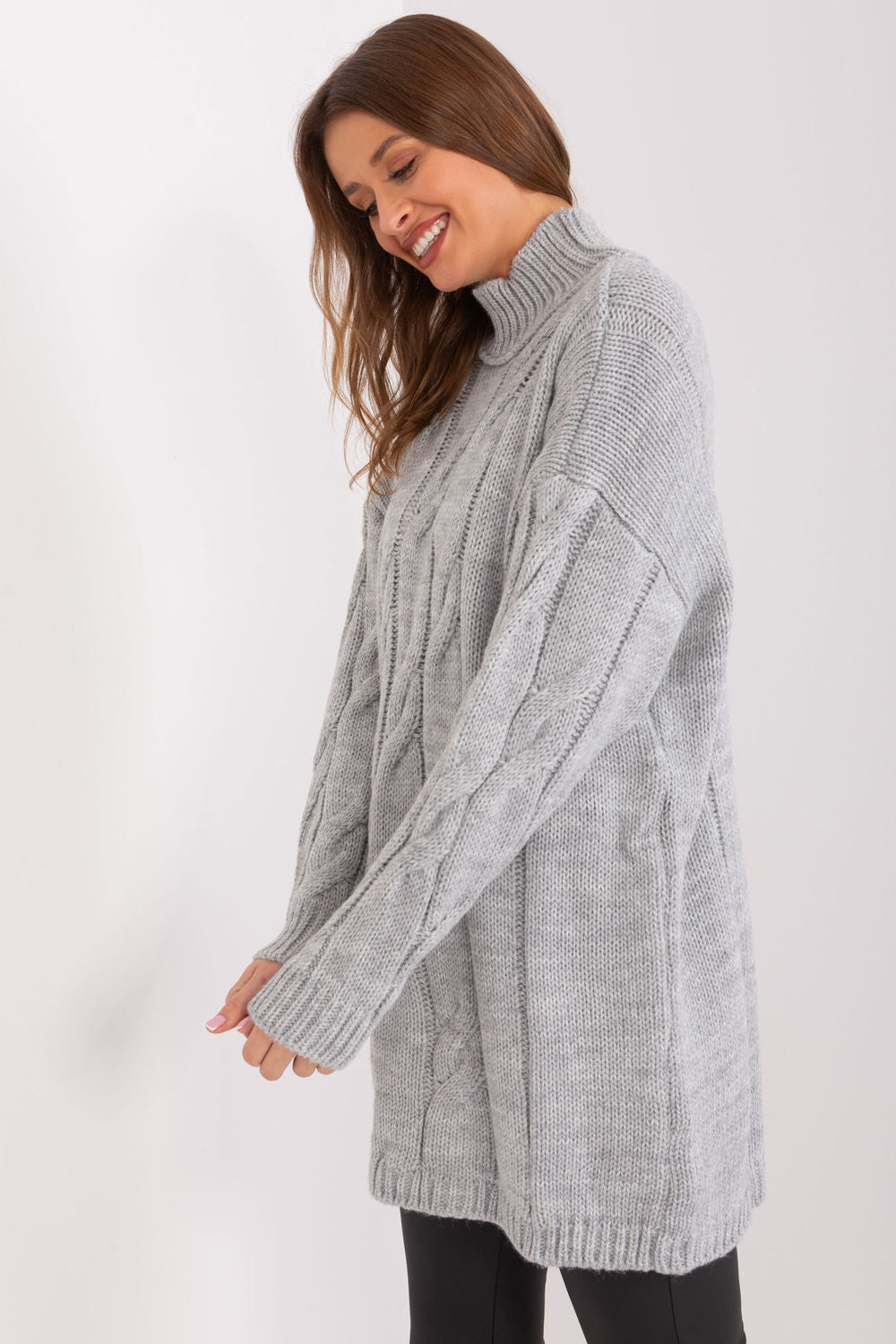 Rue Paris Grey Long Sleeve Dress - view 2