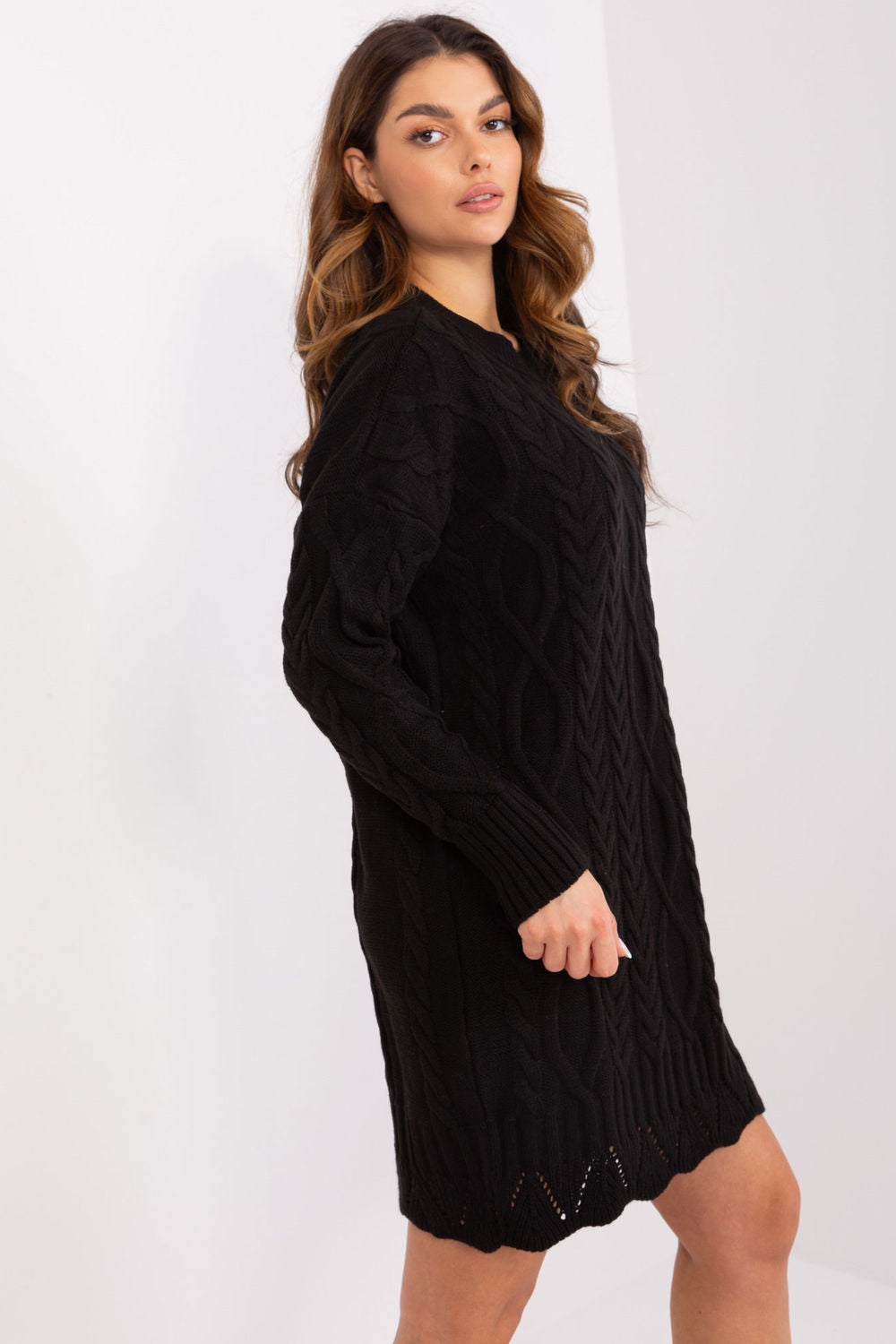 Rue Paris Black Midi Long Sleeve Dress - view 2