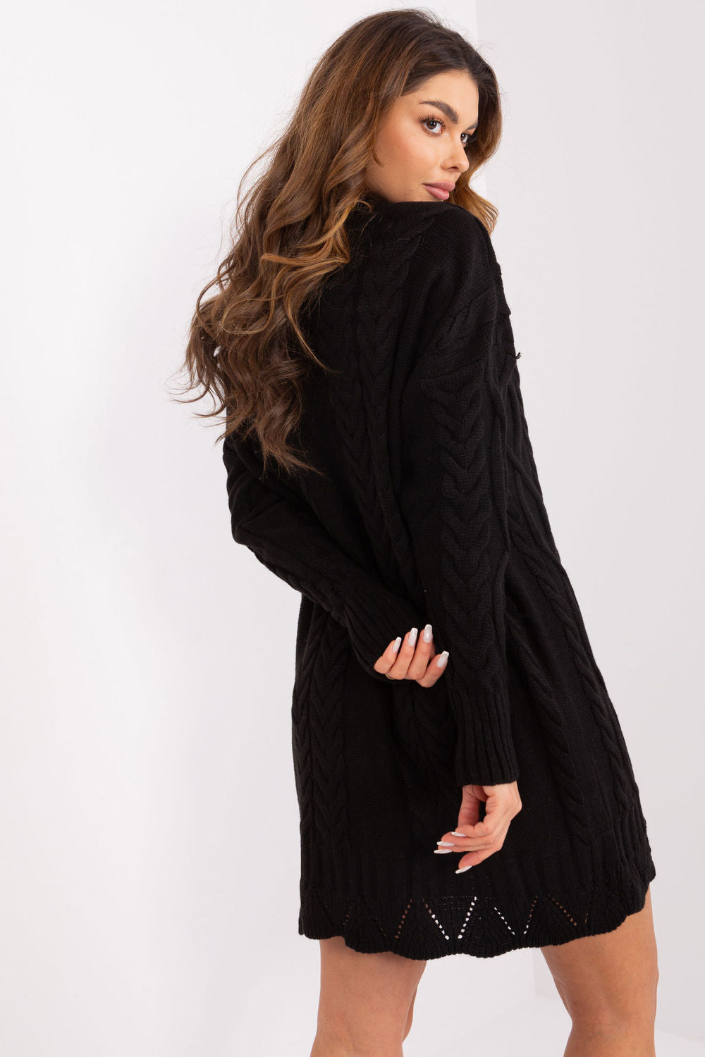 Rue Paris Black Midi Long Sleeve Dress - view 3