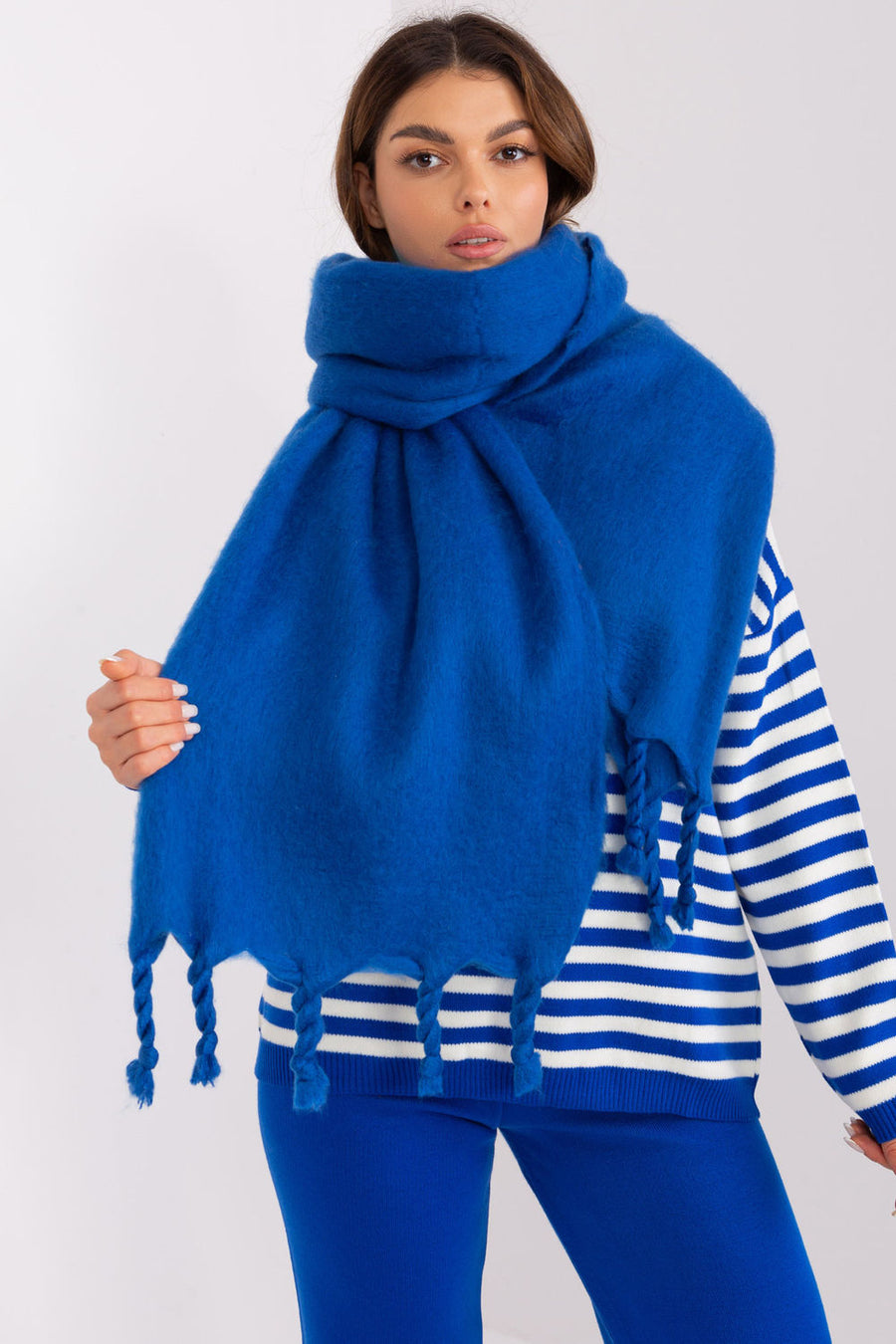 AT Dark Blue Polyester Shawl