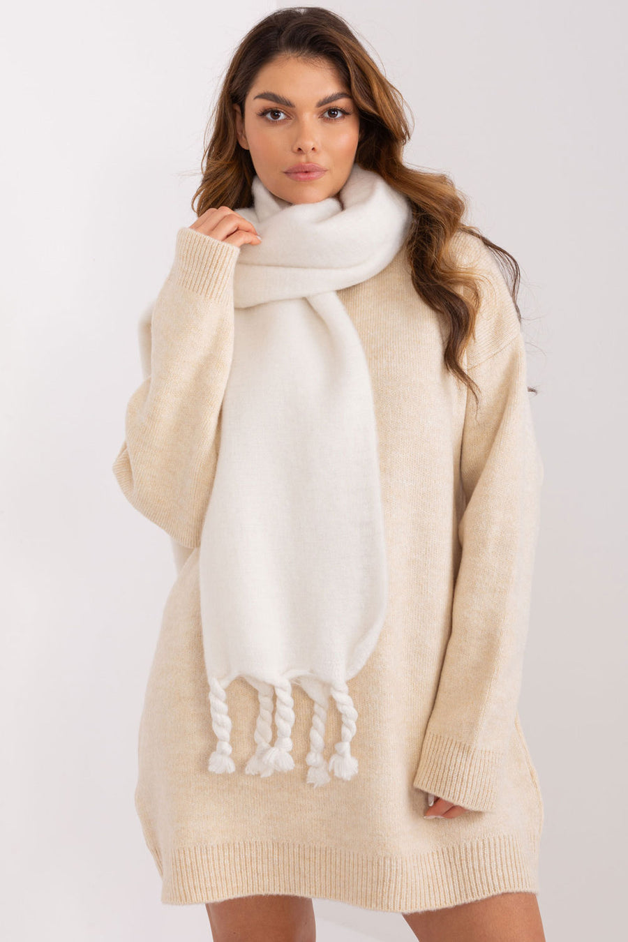 AT Ecru Loose Fit Shawl