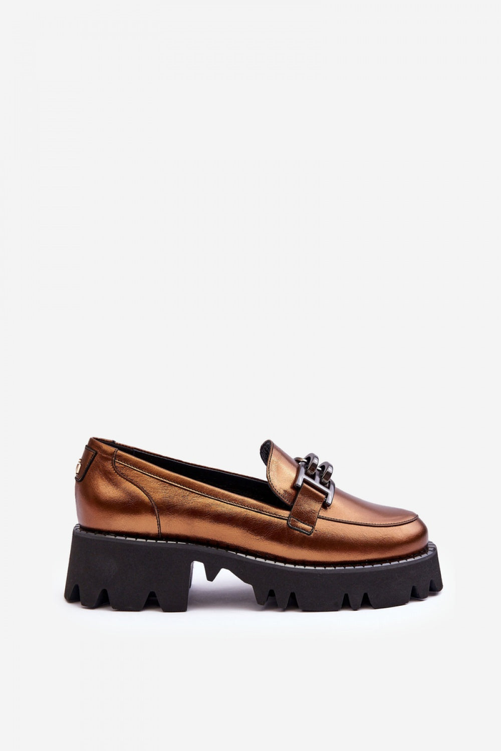Step In Style Laura Messi Gold Leather Platform Shoes - view 3