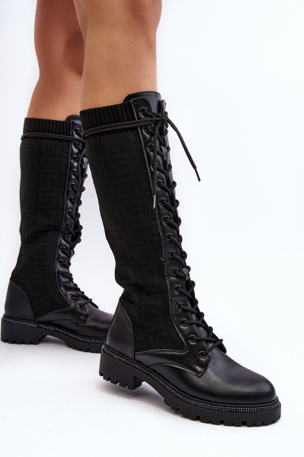 Step In Style Virxinia Black Faux Leather Flat Over The Knee Boots - view 3