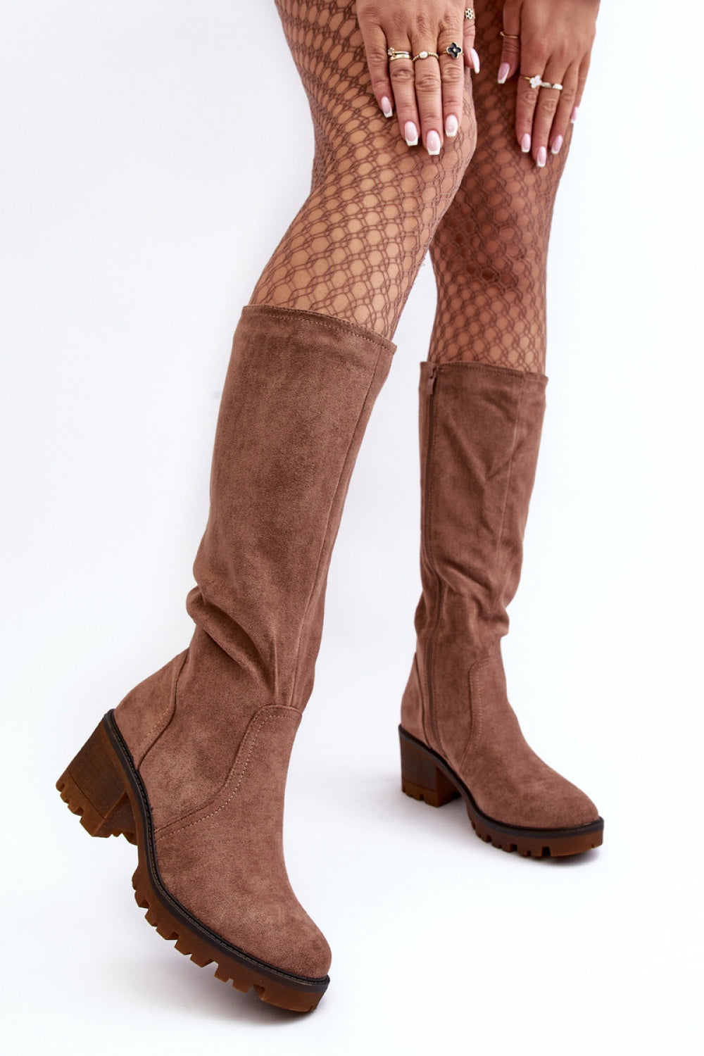 Step In Style Beveta Brown Faux Suede Over The Knee Boots - view 2