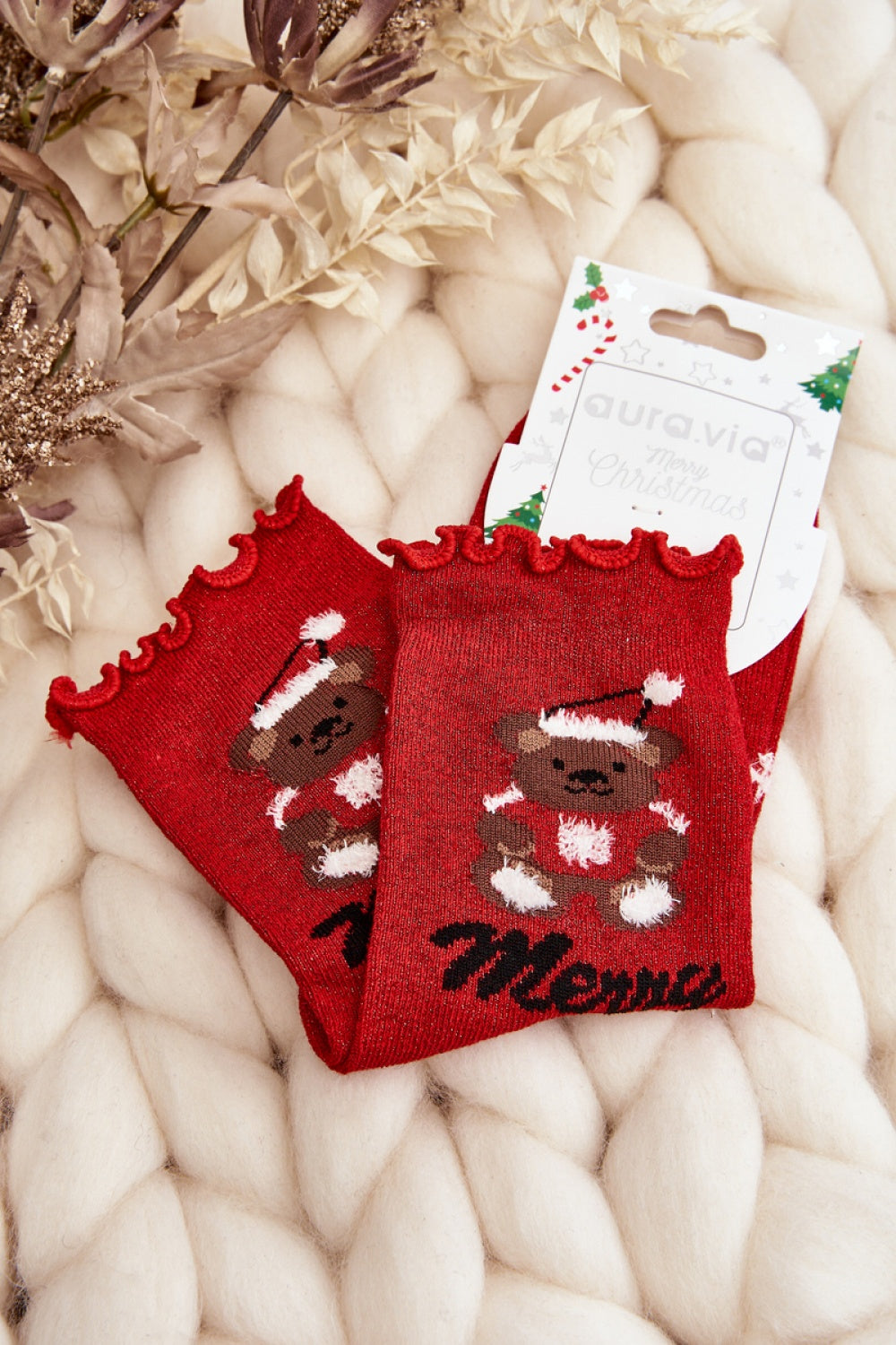 Step In Style Red Cotton Socks