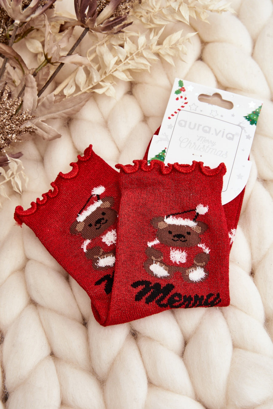 Step In Style Red Cotton Socks