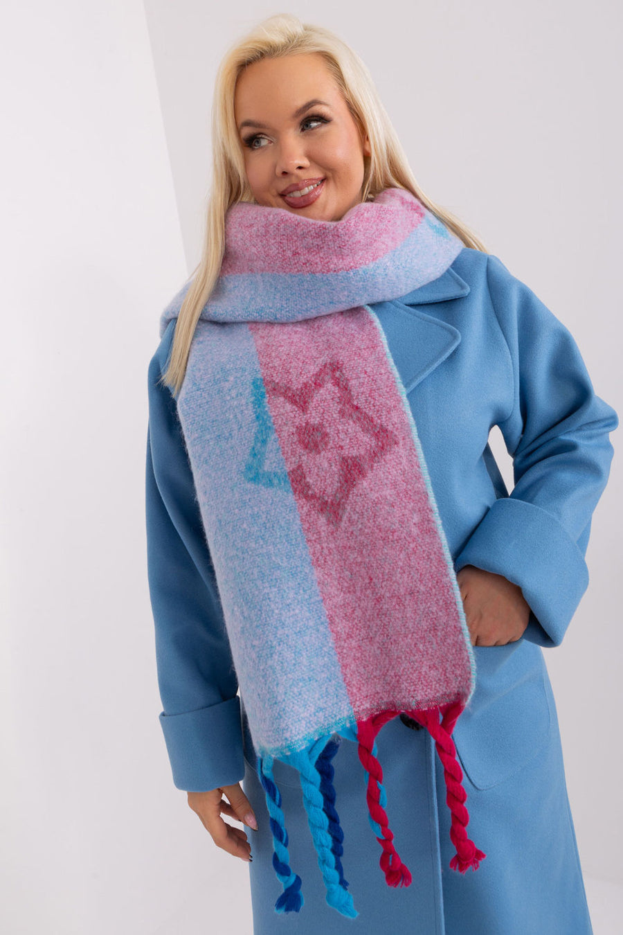 AT Multicolour Loose Fit Striped Shawl