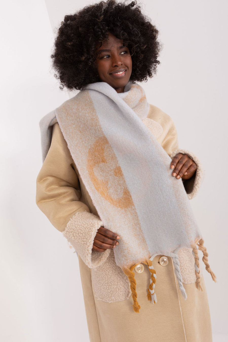 AT Light Pink Striped Shawl