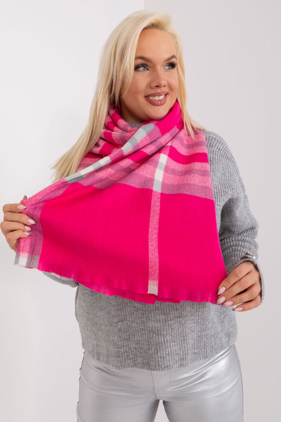 AT Pink Polyester Shawl