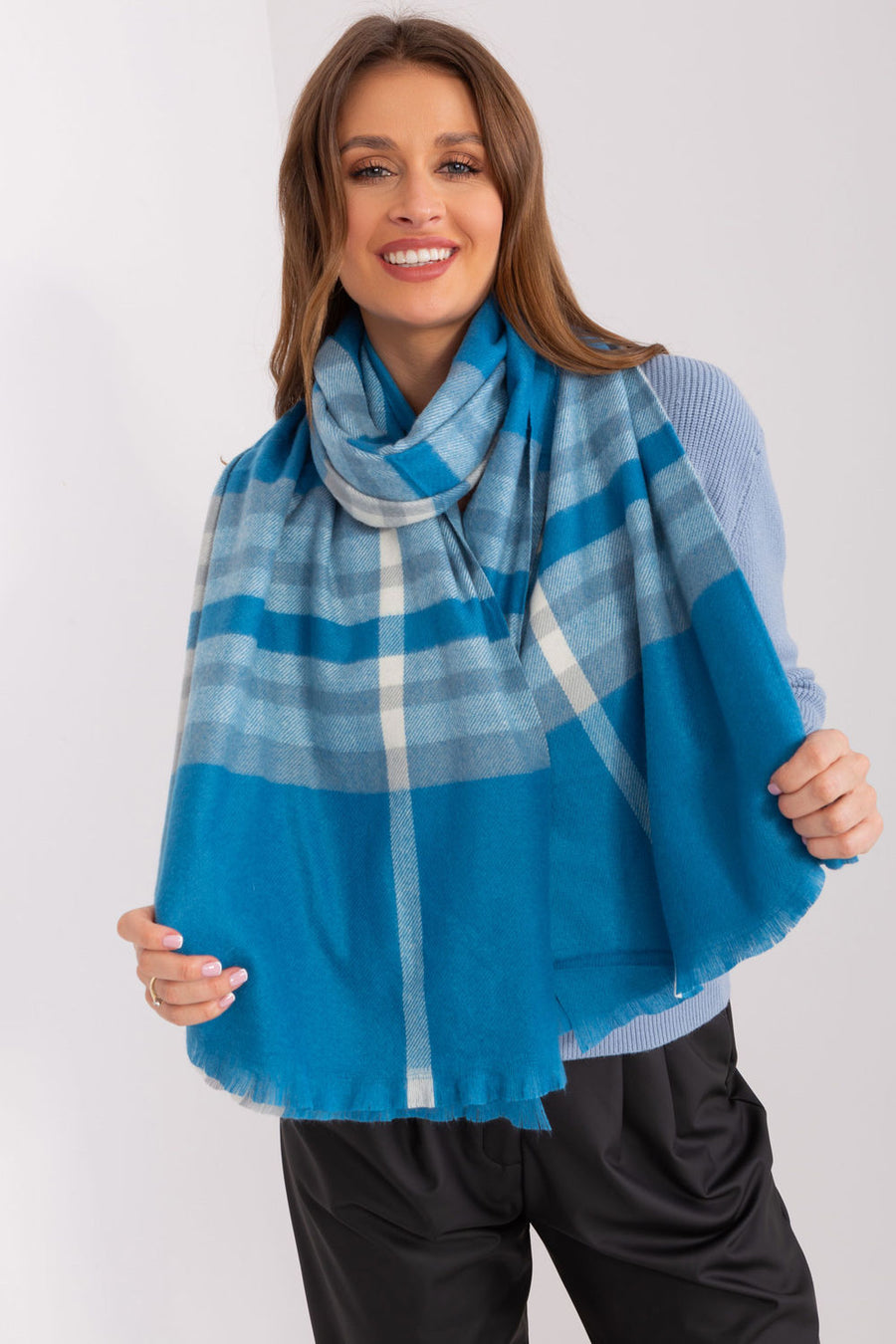AT Blue Polyester Shawl