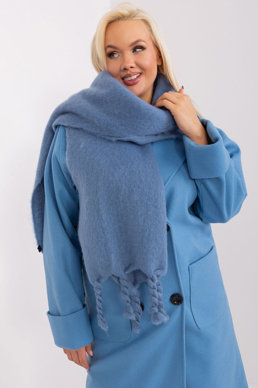 AT Dark Blue Loose Fit Shawl