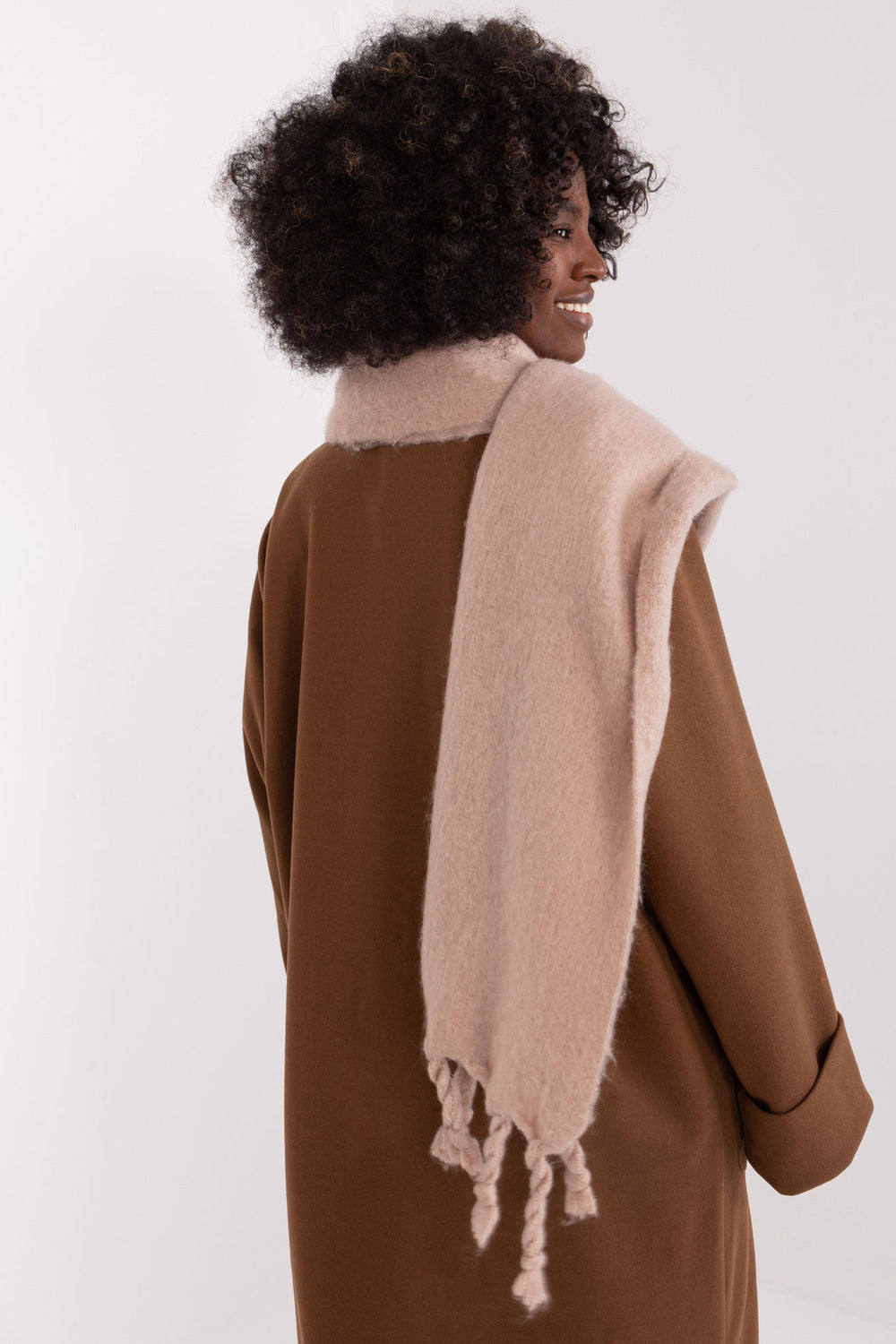 AT Dark Beige Loose Fit Shawl - view 3