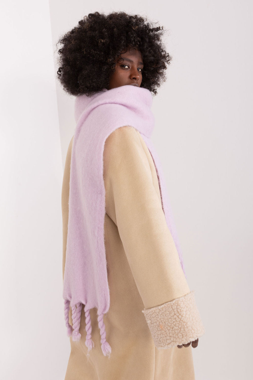 AT Light Violet Loose Fit Shawl - view 3