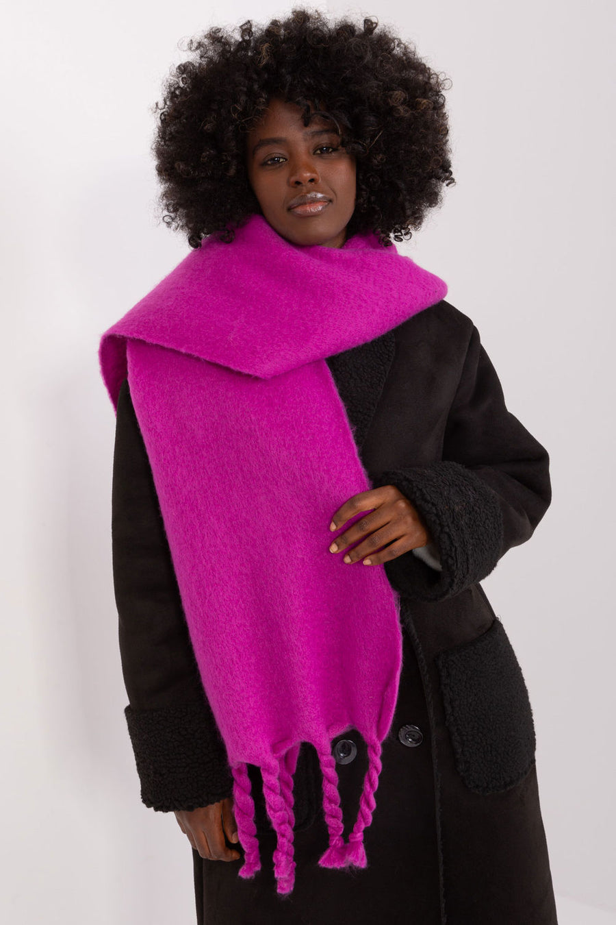 AT Violet Loose Fit Polyester Shawl