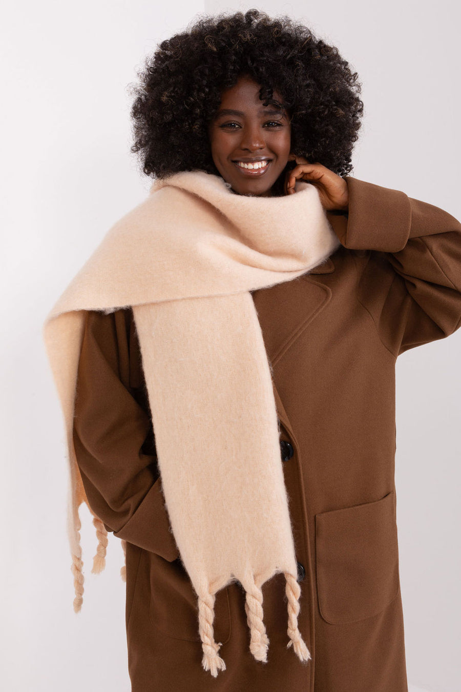 AT Beige Loose Fit Shawl