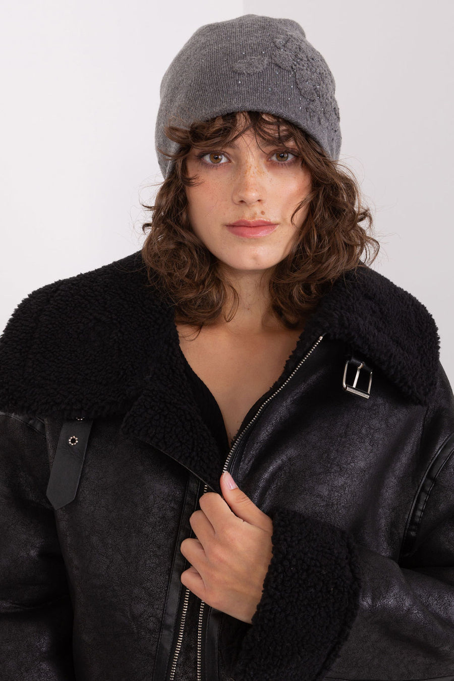 AT Dark Grey Acrylic Beanie Hat