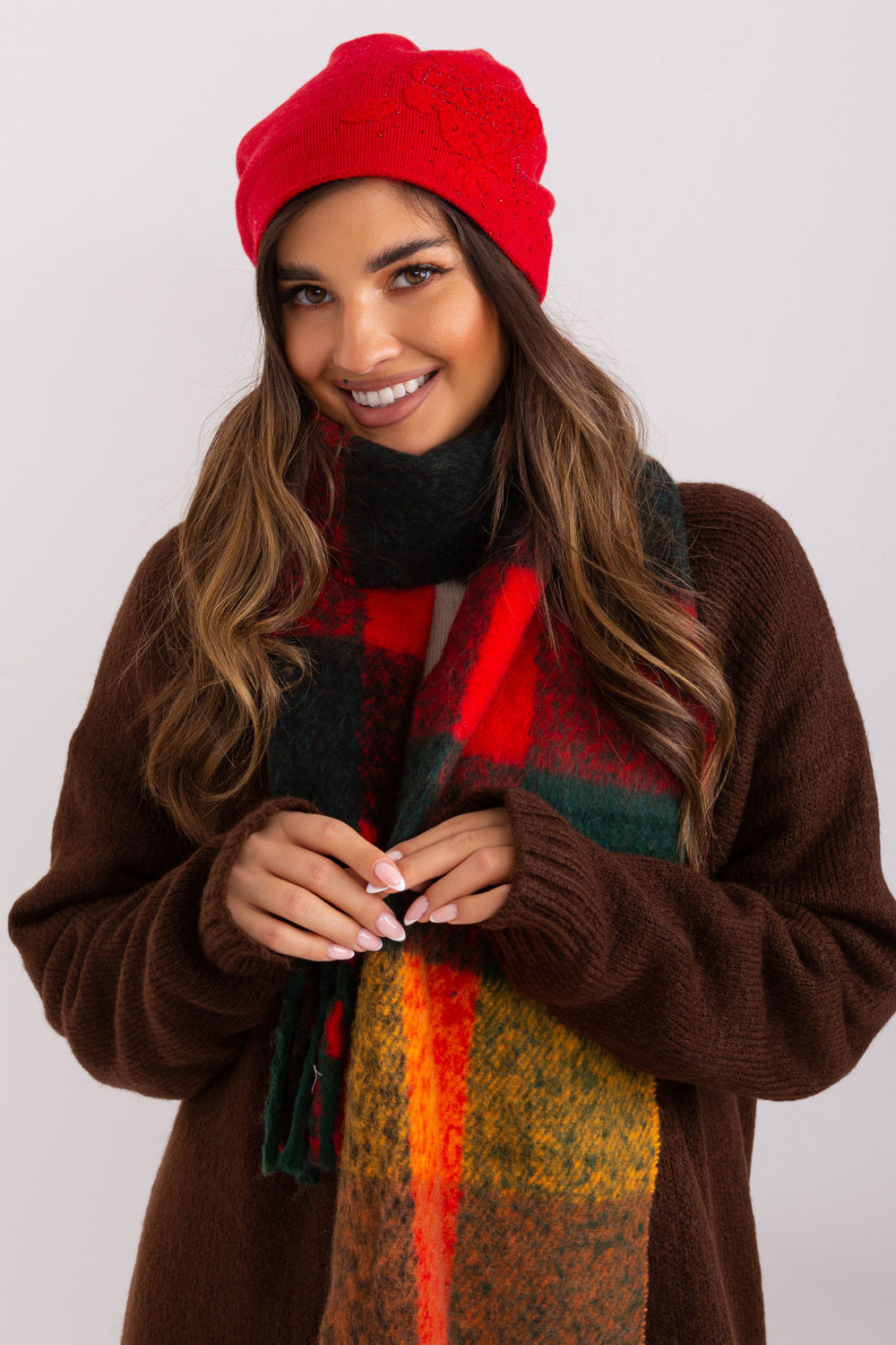 AT Red Acrylic Beanie Hat