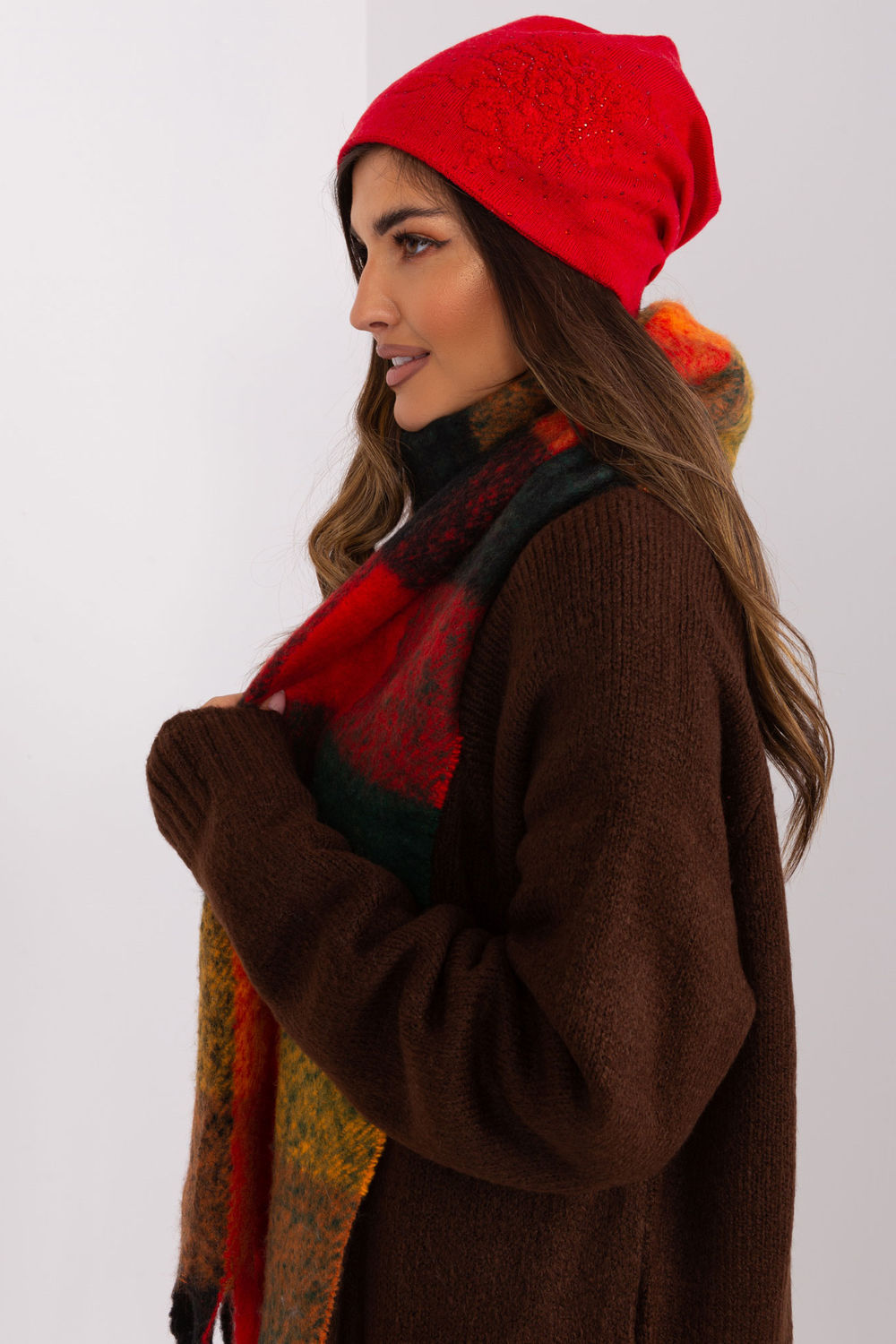 AT Red Acrylic Beanie Hat - view 4