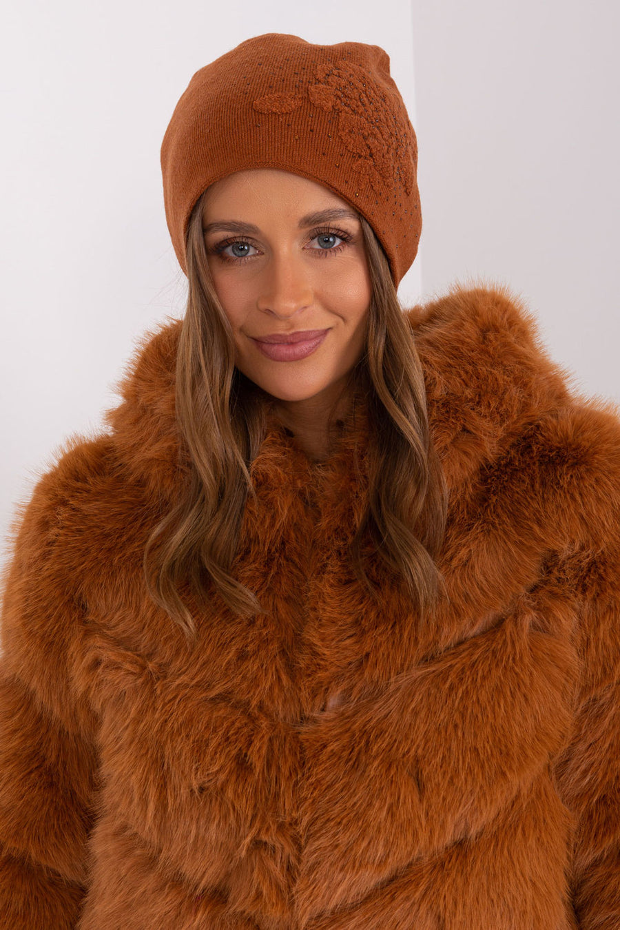 AT Light Brown Acrylic Beanie Hat