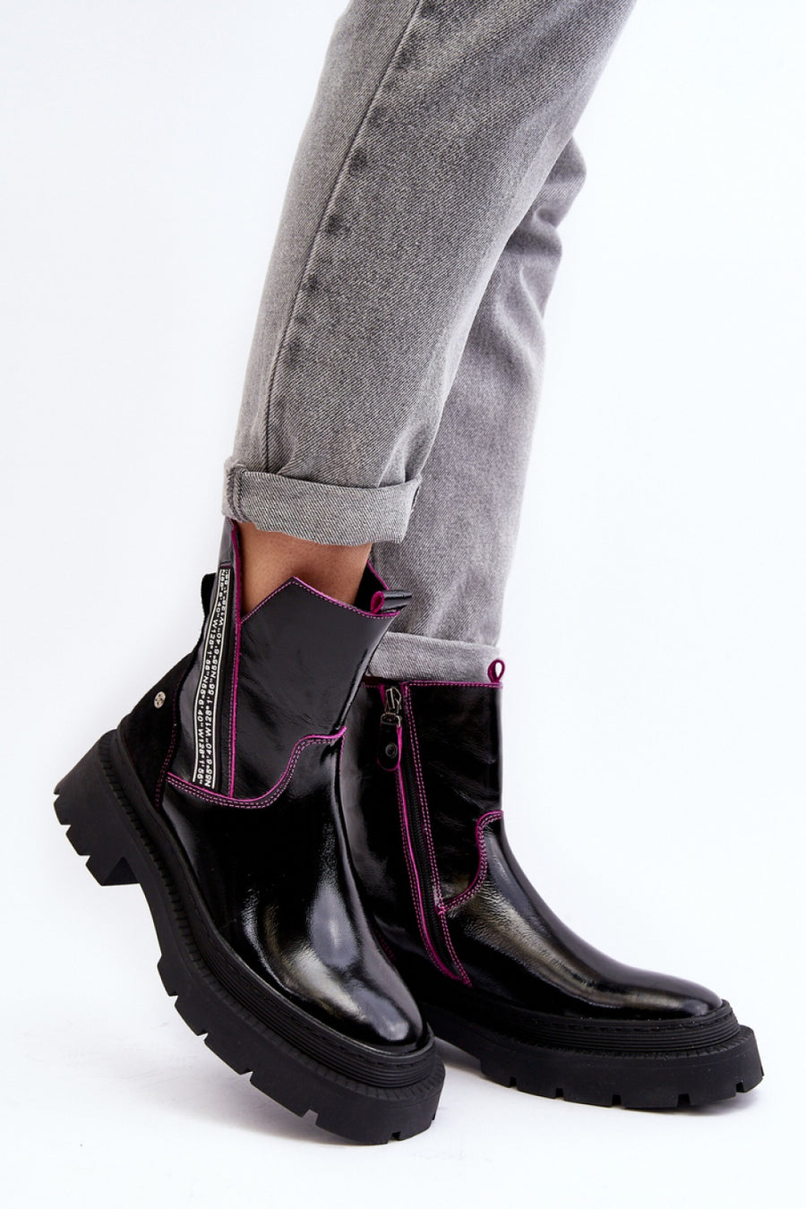 Step In Style Maciejka Fuchsia Leather Heeled Shoes
