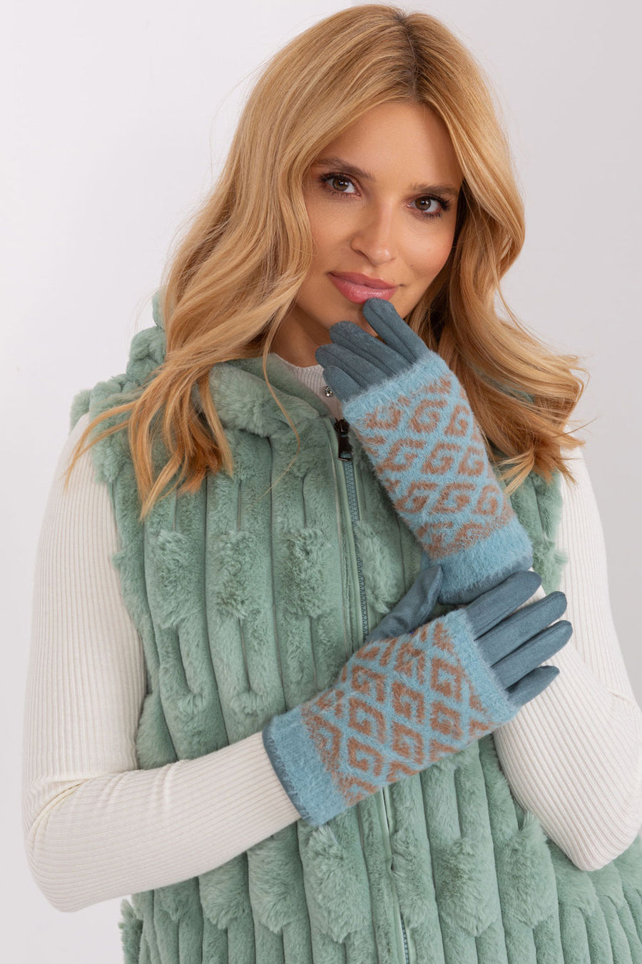 AT Mint Knitted Gloves