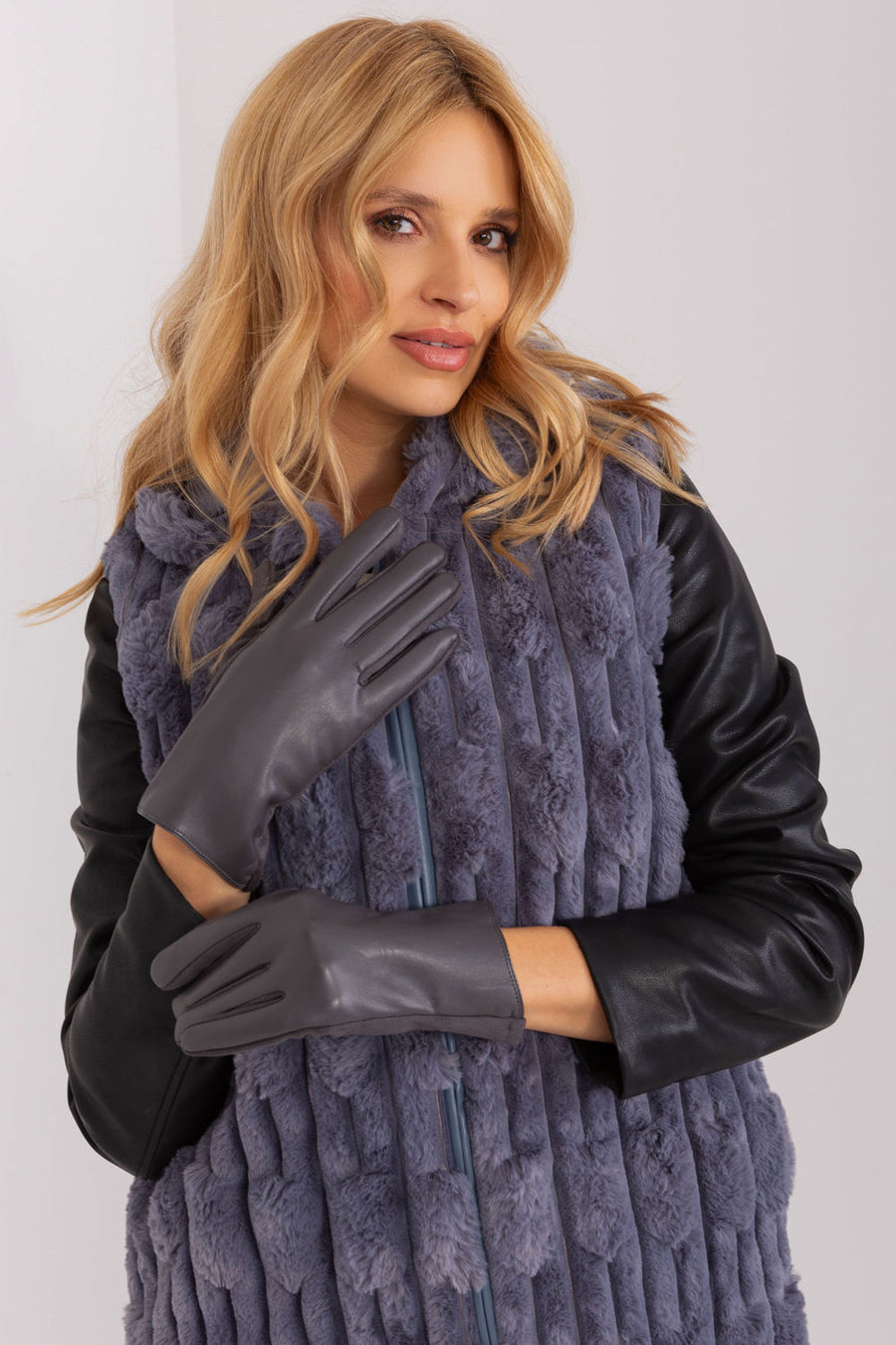 AT Dark Grey Gloves with Embroidery