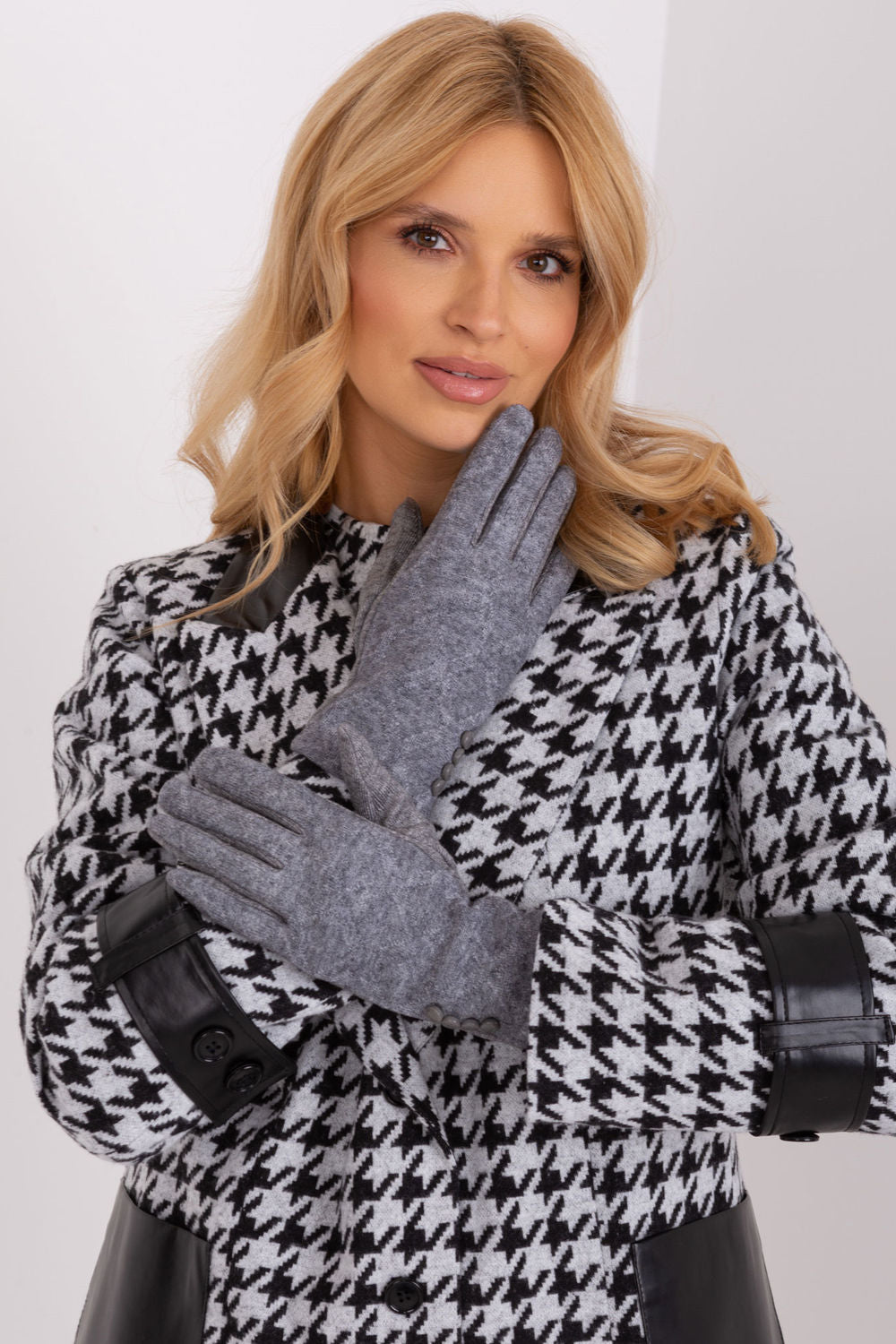 AT Dark Grey Gloves with Buttons