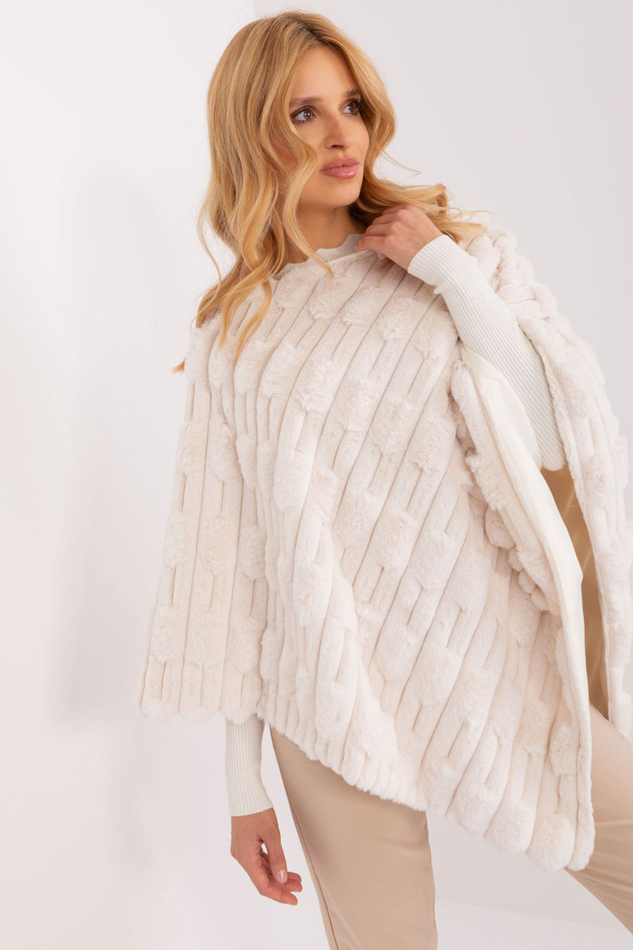 AT Ecru Poncho