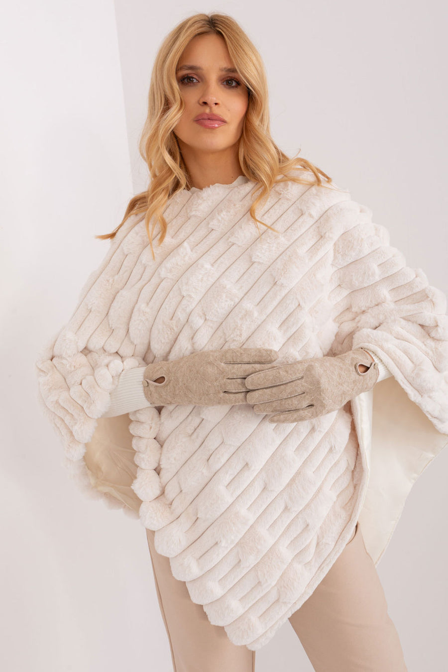 AT Beige Cut Out Gloves