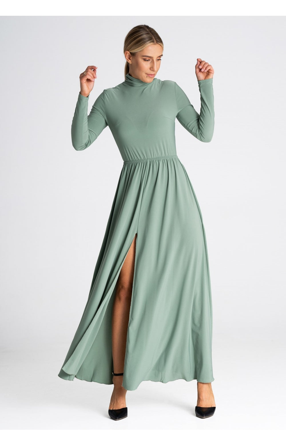 Figl Olive Maxi Bodycon Dress - view 4
