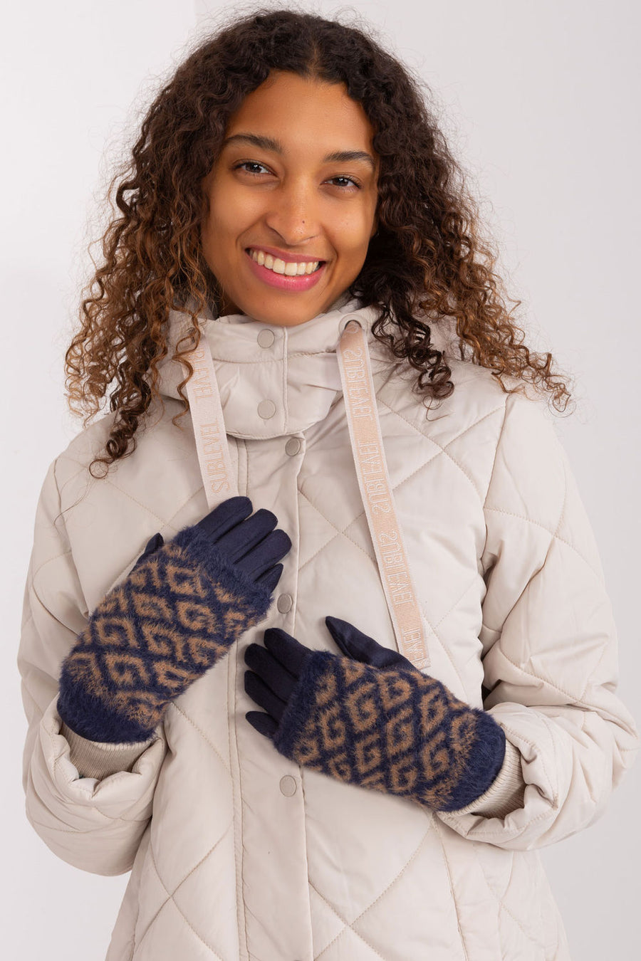 AT Navy Knitted Gloves