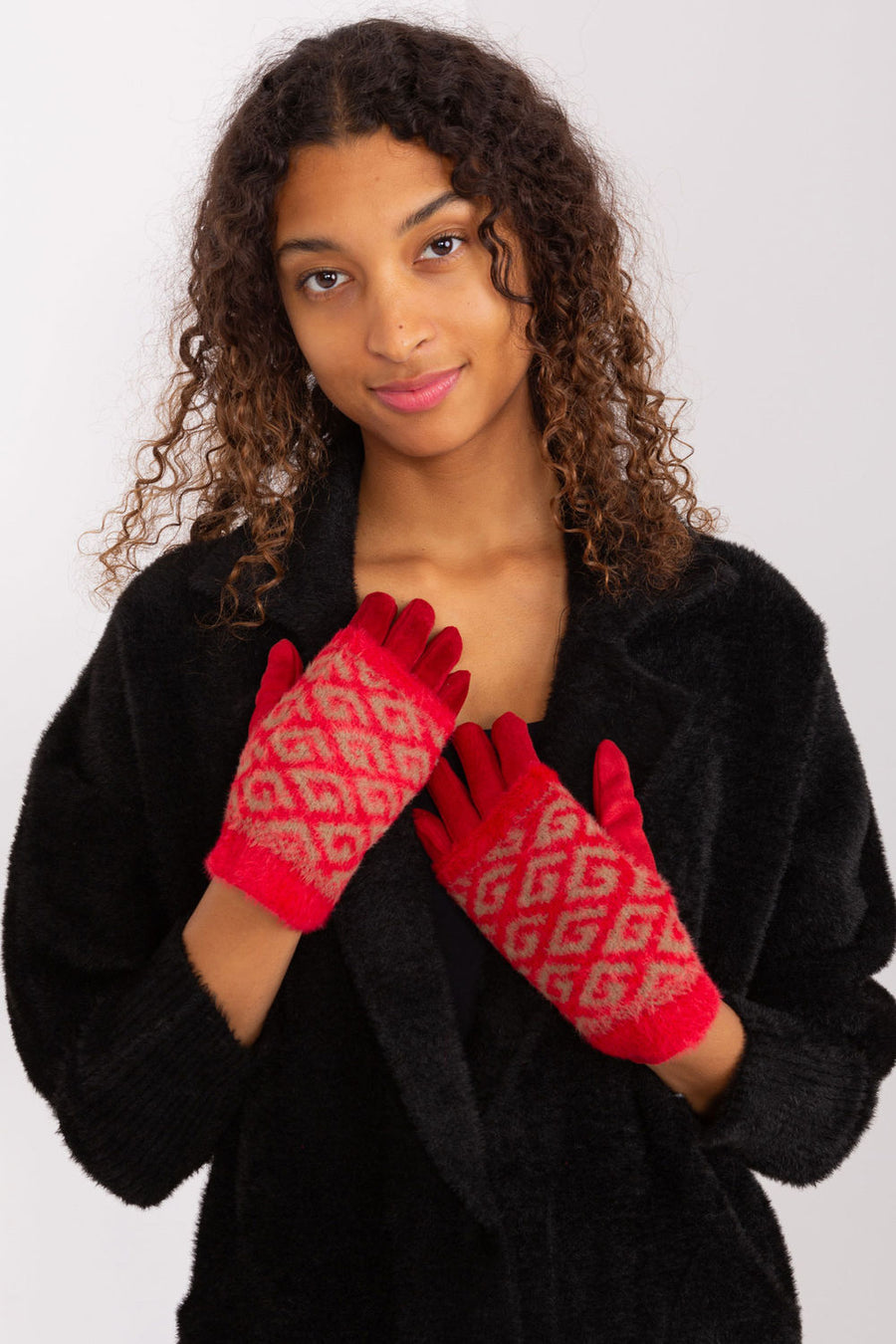 AT Red Knitted Gloves