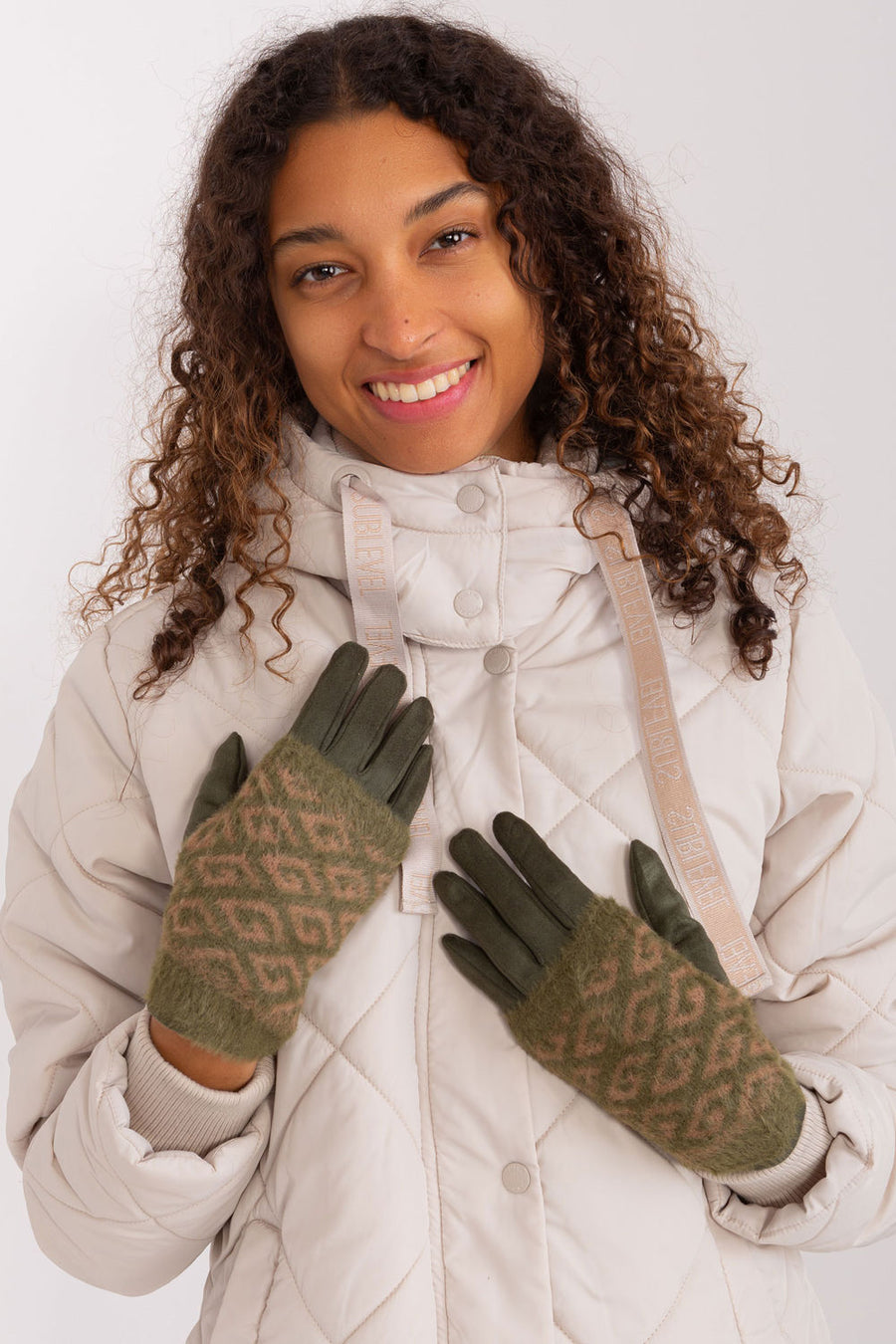 AT Khaki Knitted Gloves