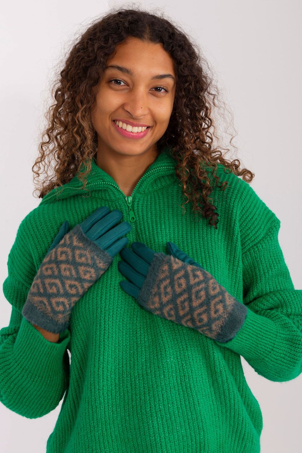 AT Teal Knitted Gloves