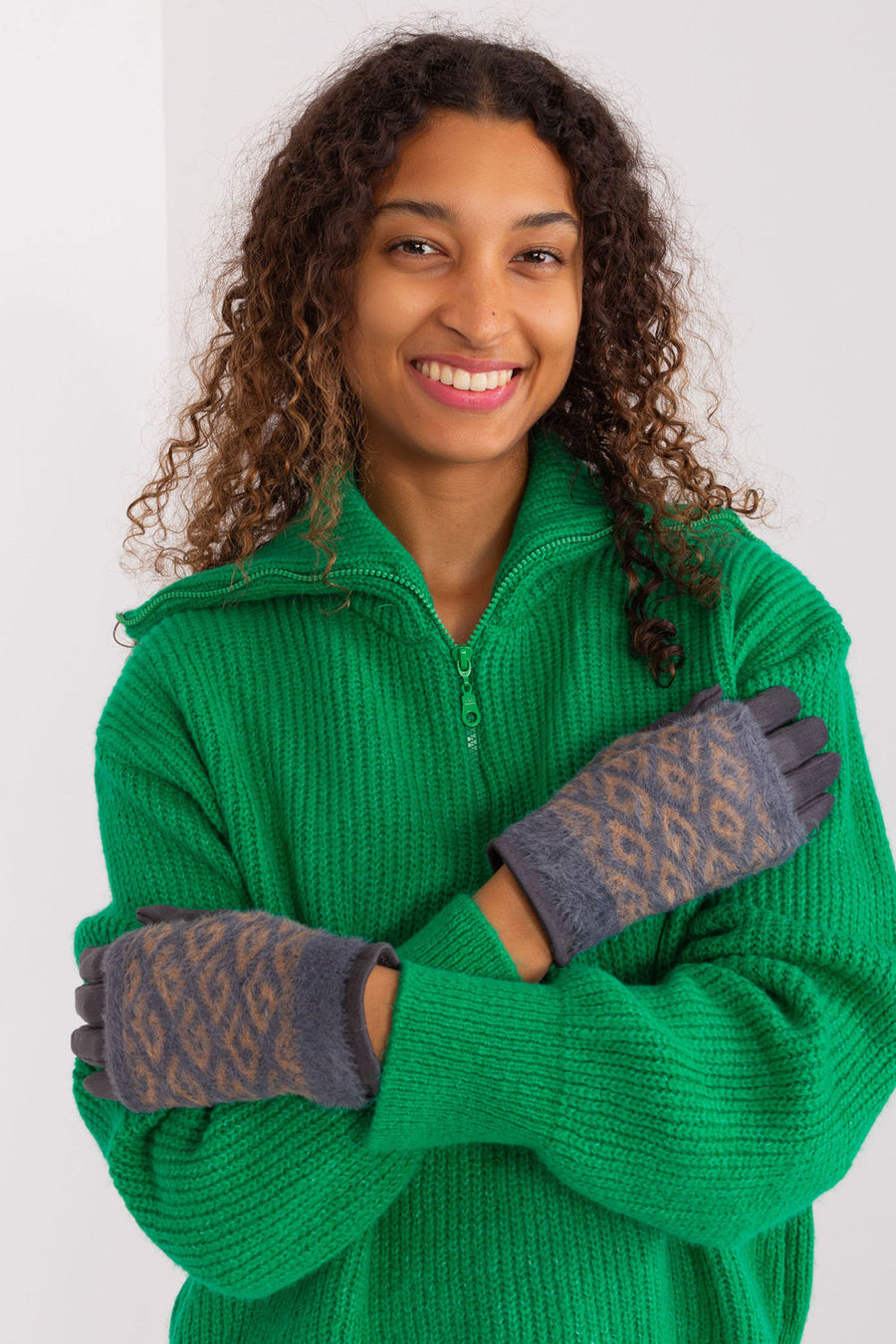 AT Dark Grey Knitted Gloves