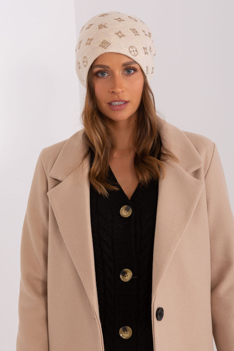AT Light Beige Beanie Hat