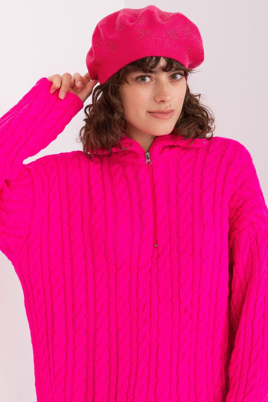 AT Fuchsia Knitted Beret