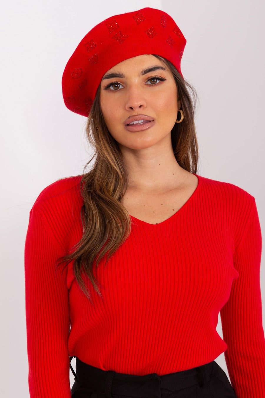 AT Red Knitted Beret