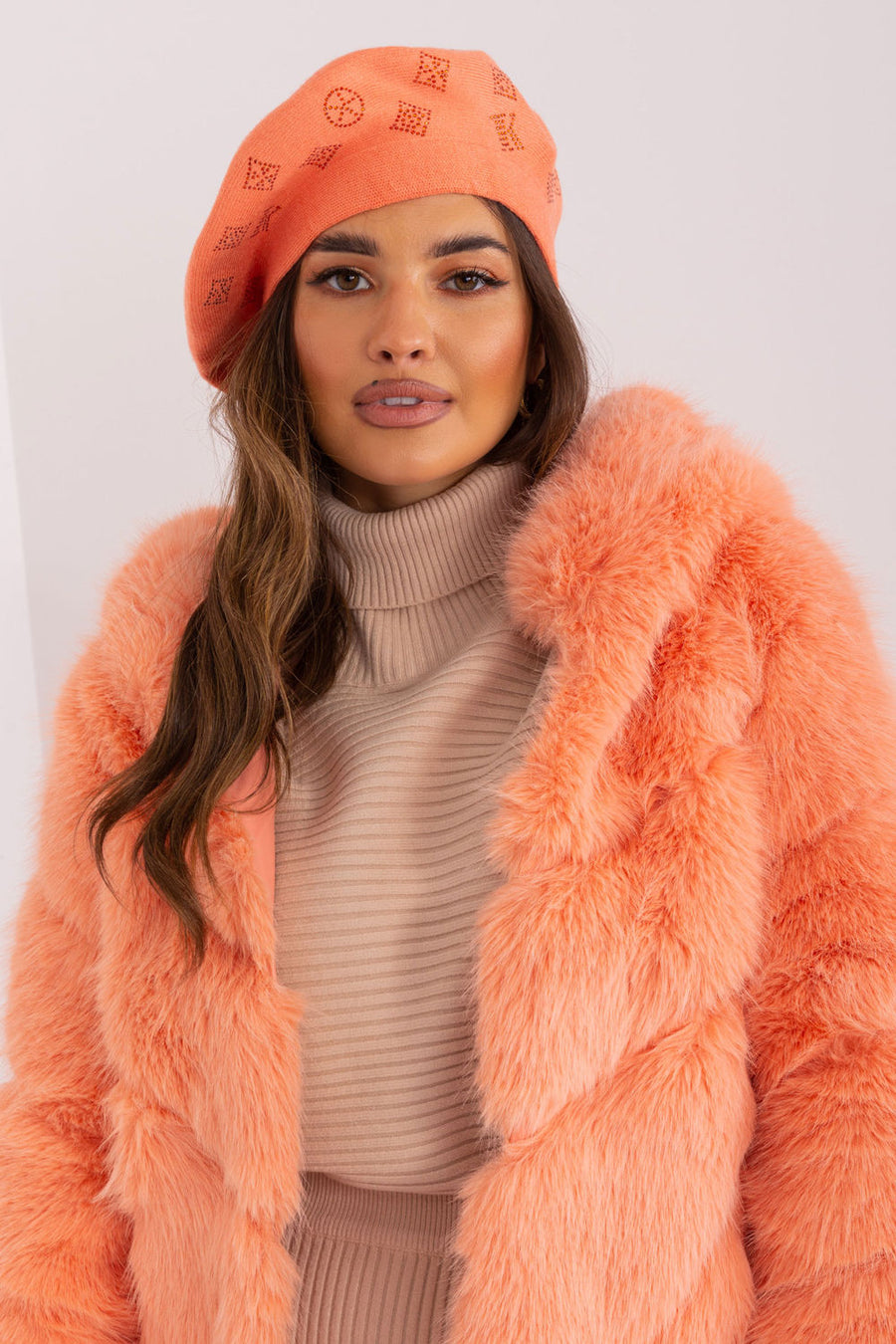 AT Peach Knitted Beret