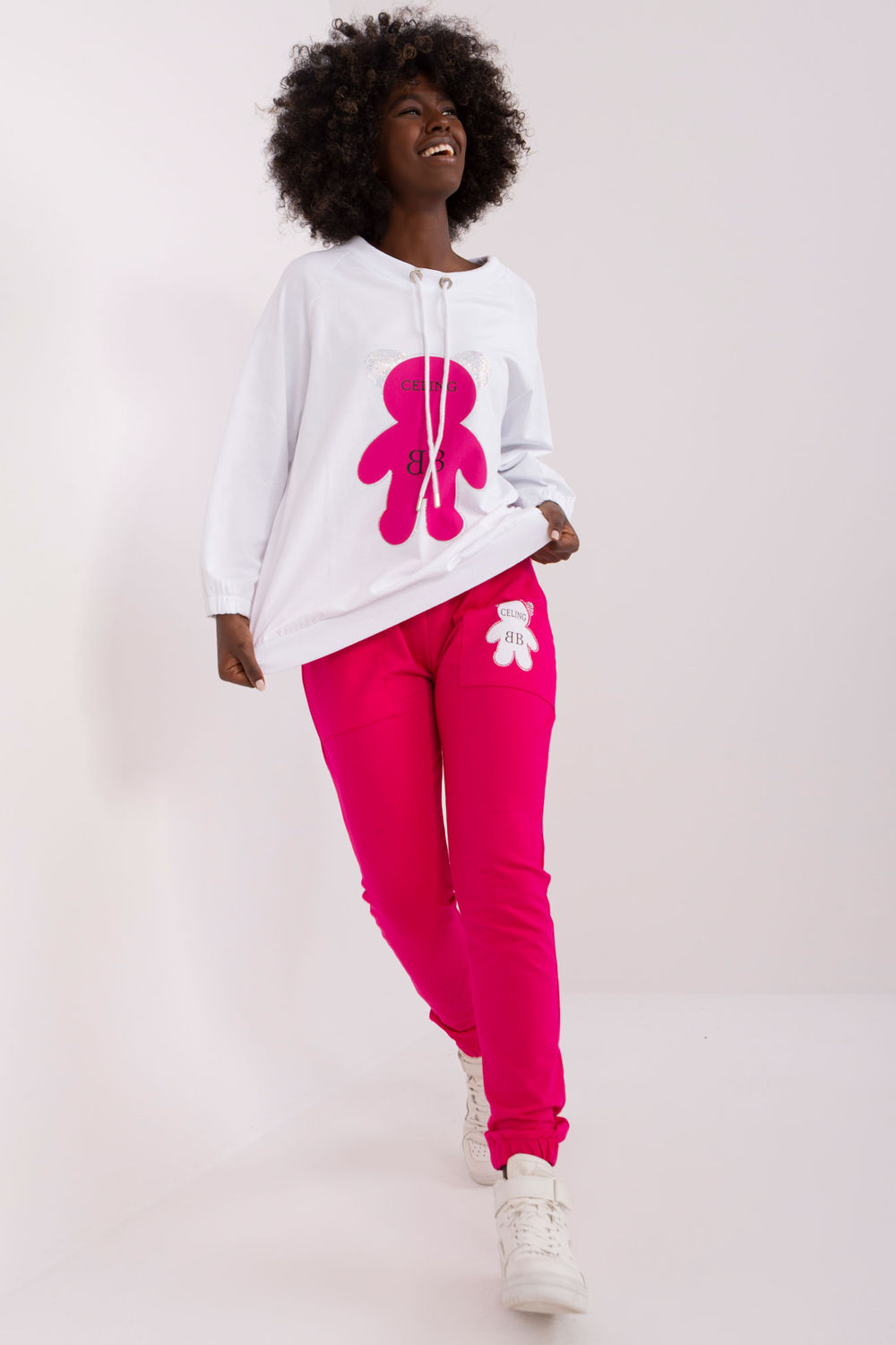 Relevance Fuchsia Round Neck Long Sleeve Co-Ord Set