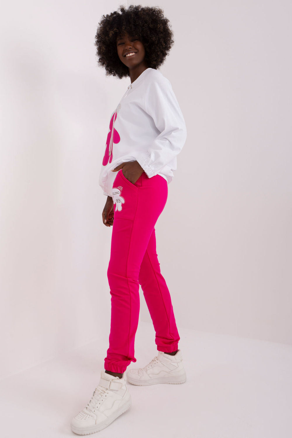 Relevance Fuchsia Round Neck Long Sleeve Co-Ord Set - view 2