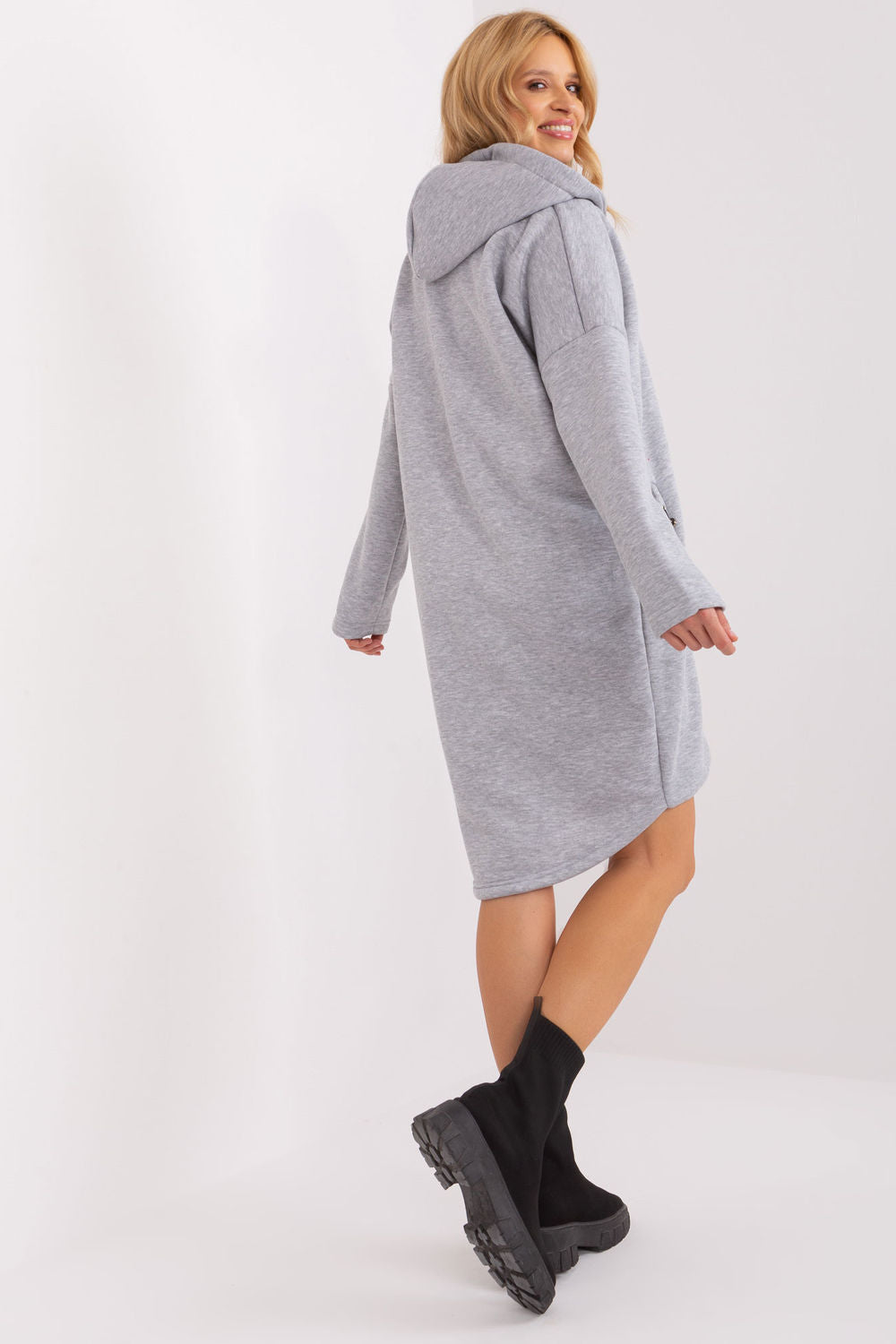 Relevance Grey Hooded Zip Up Sweatshirt - view 3