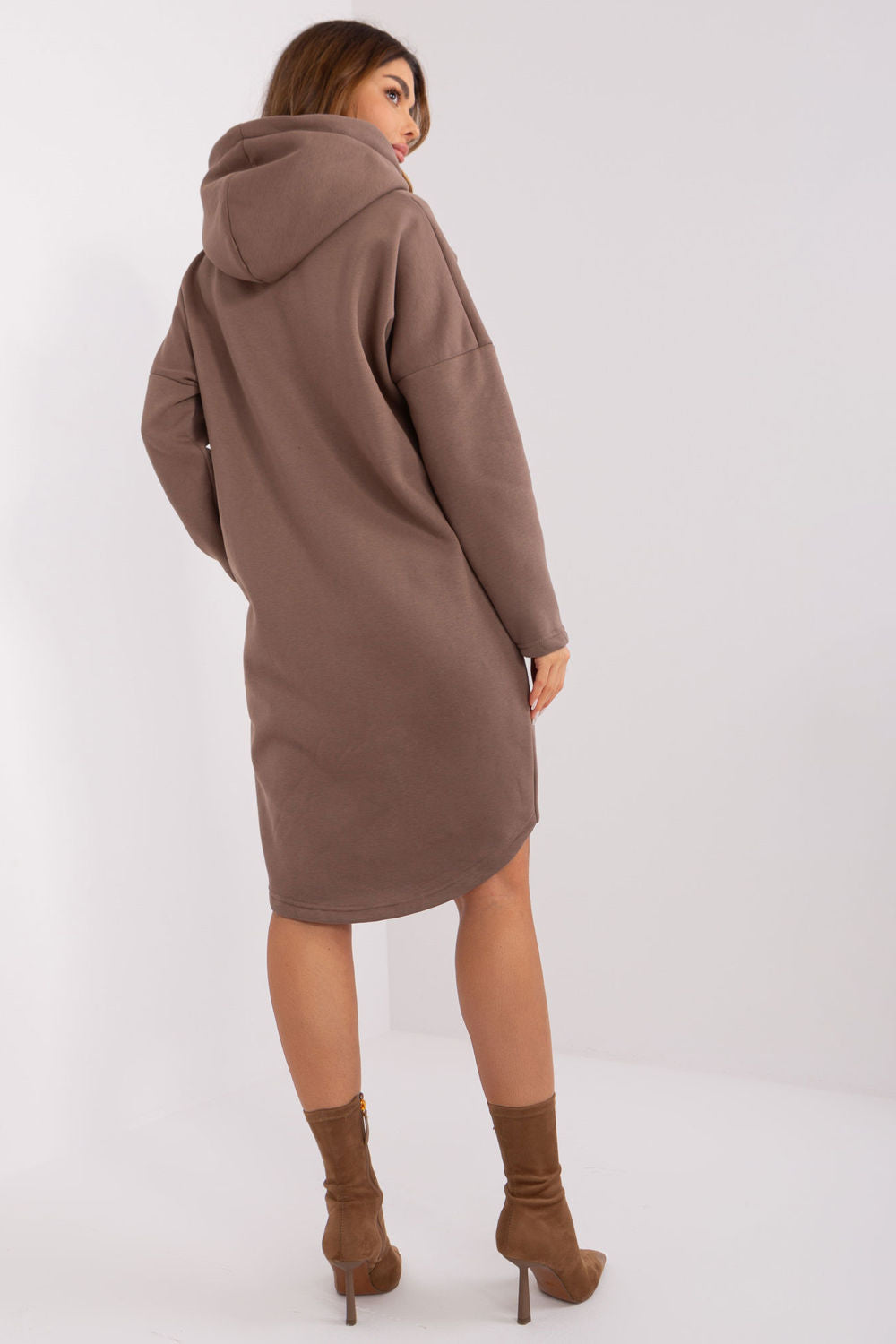 Relevance Brown Hooded Zip Up Sweatshirt - view 3